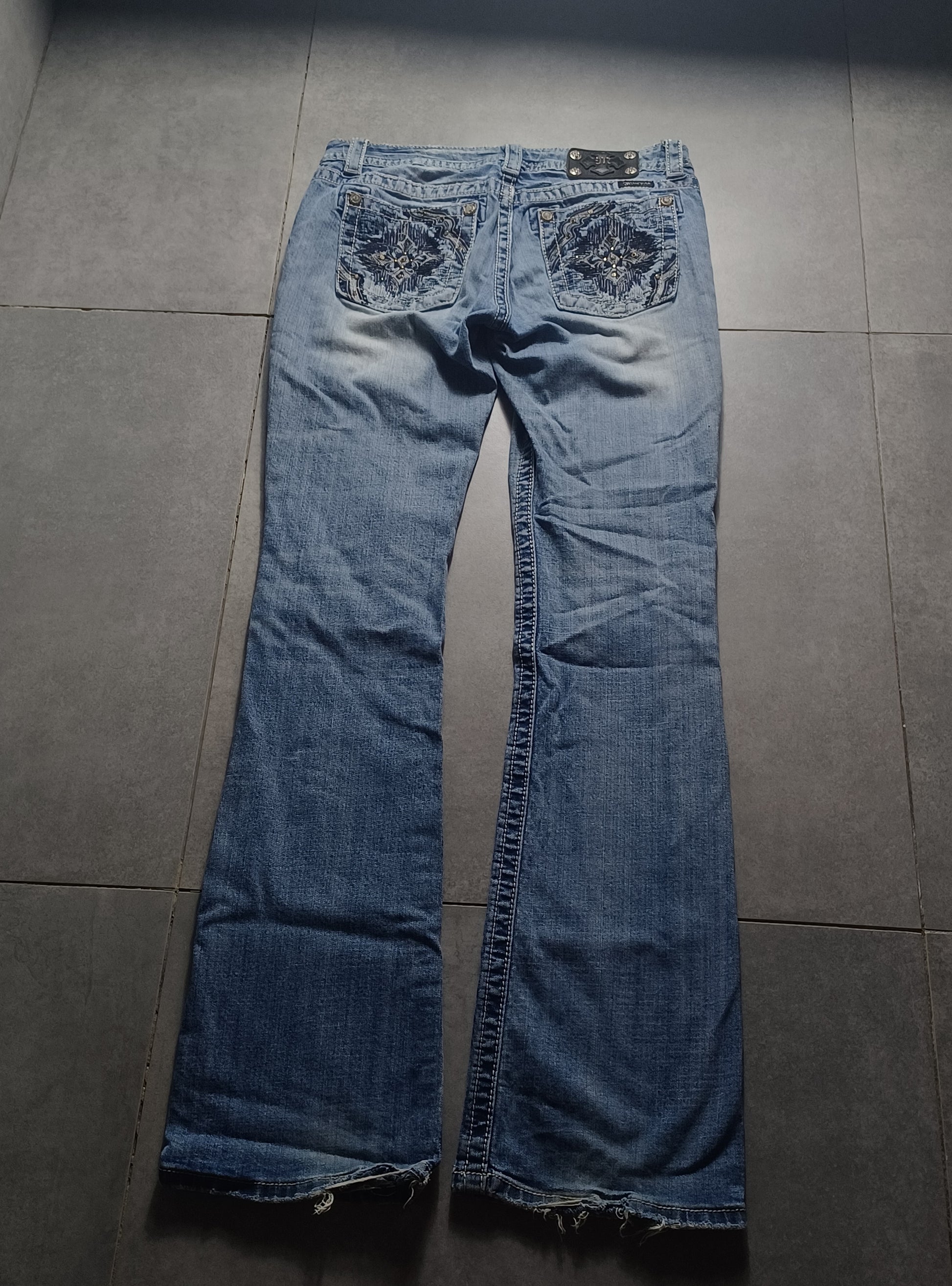 Niebieskie low rise Flared Jeansy Miss Me