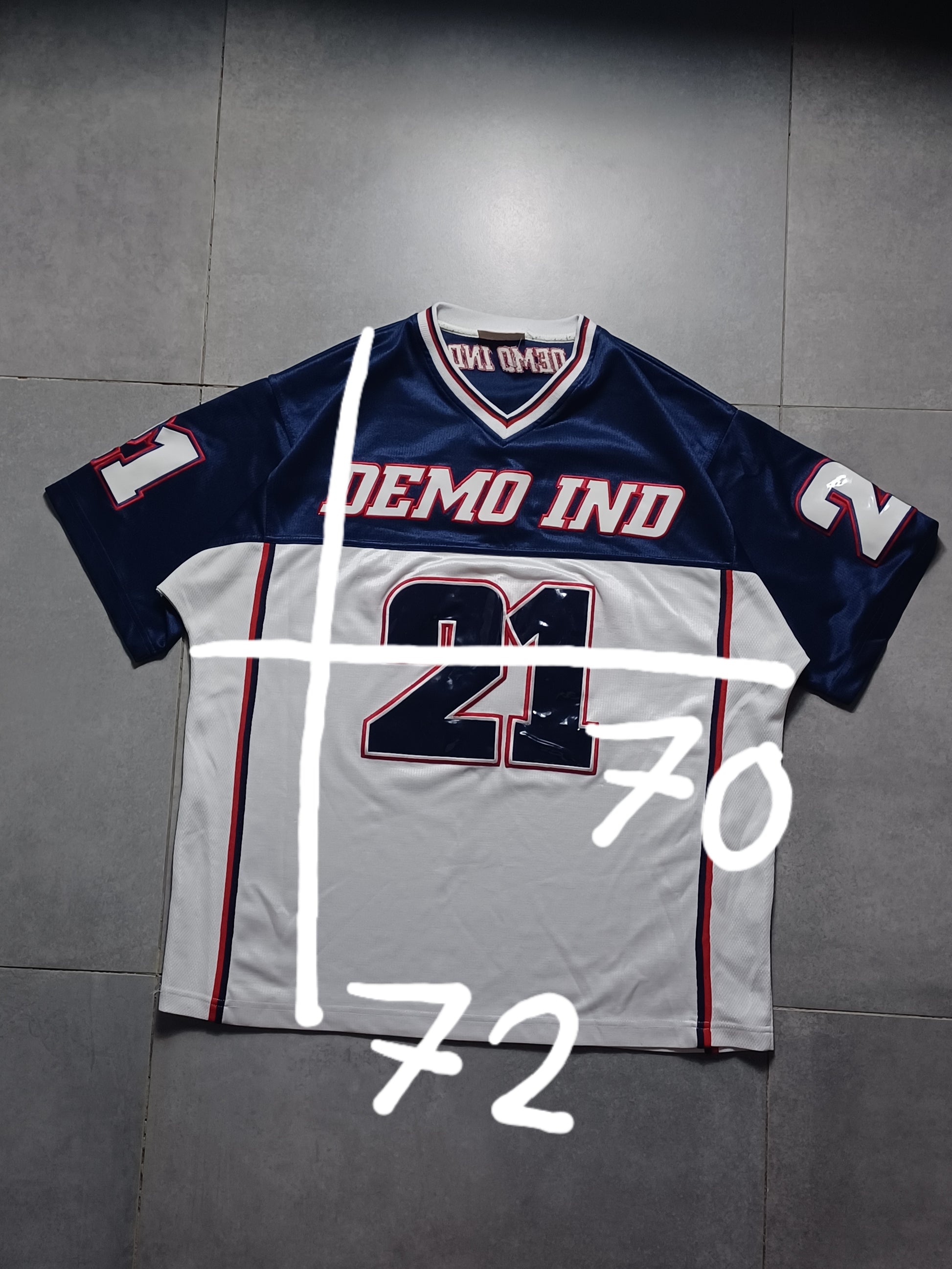 Biało Granatowy Jersey Demo Industries