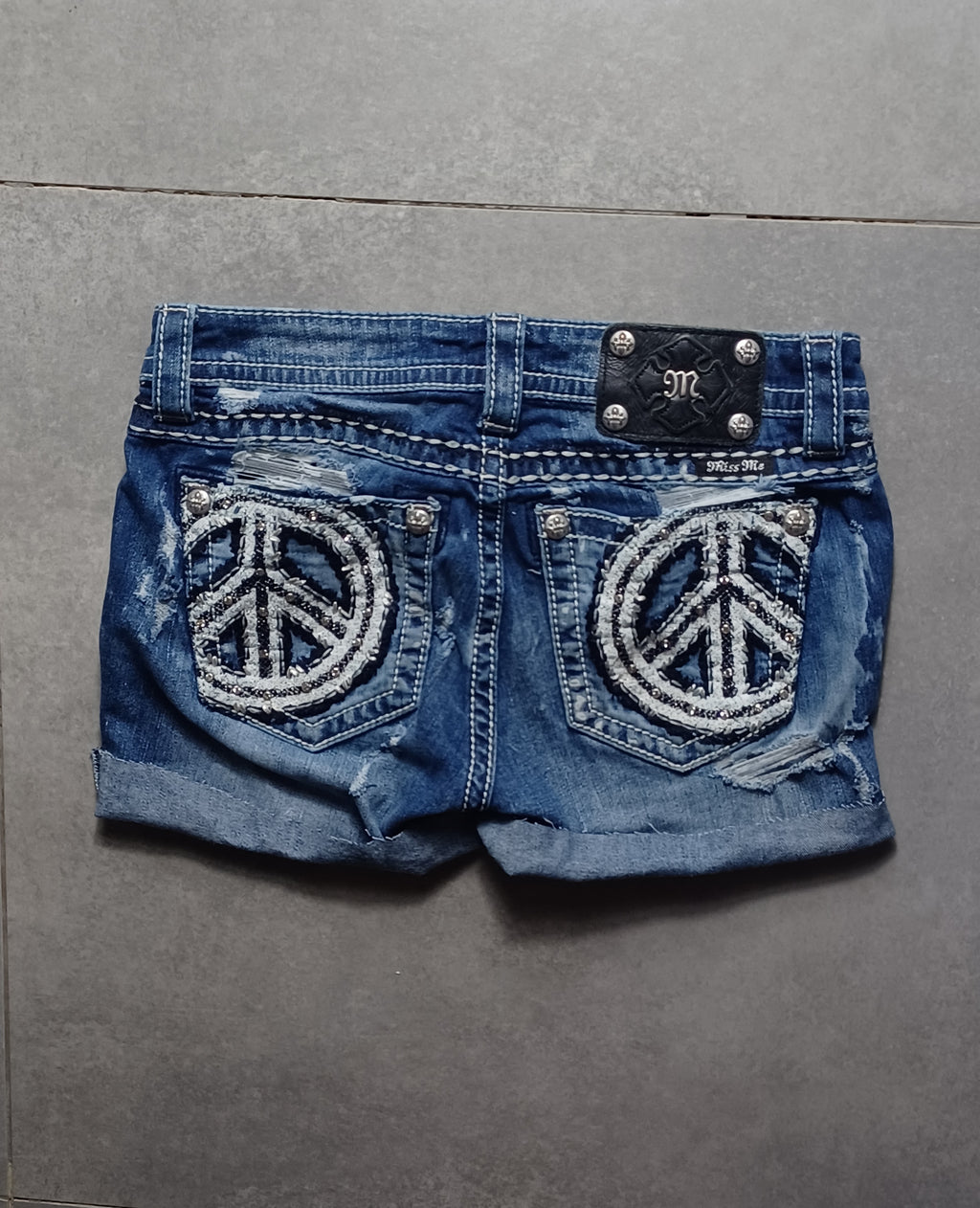 Niebieskie Low rise szorty jeansowe Miss Me