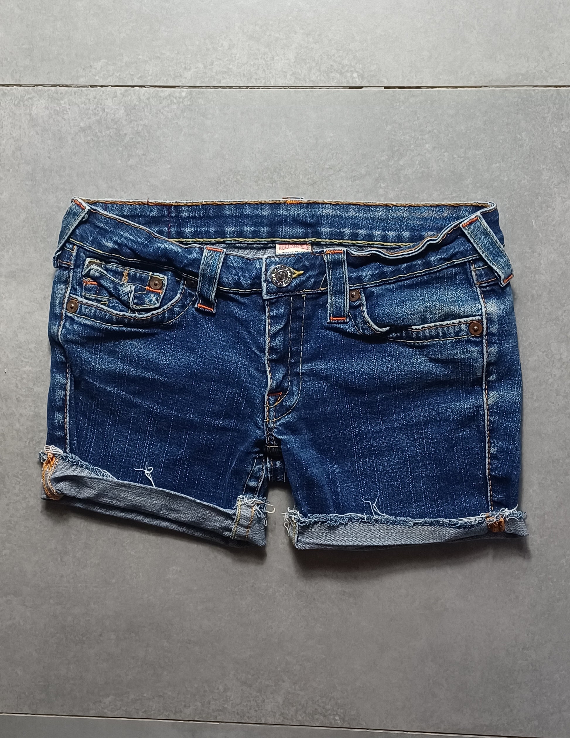 Granatowe low rise szorty True Religion