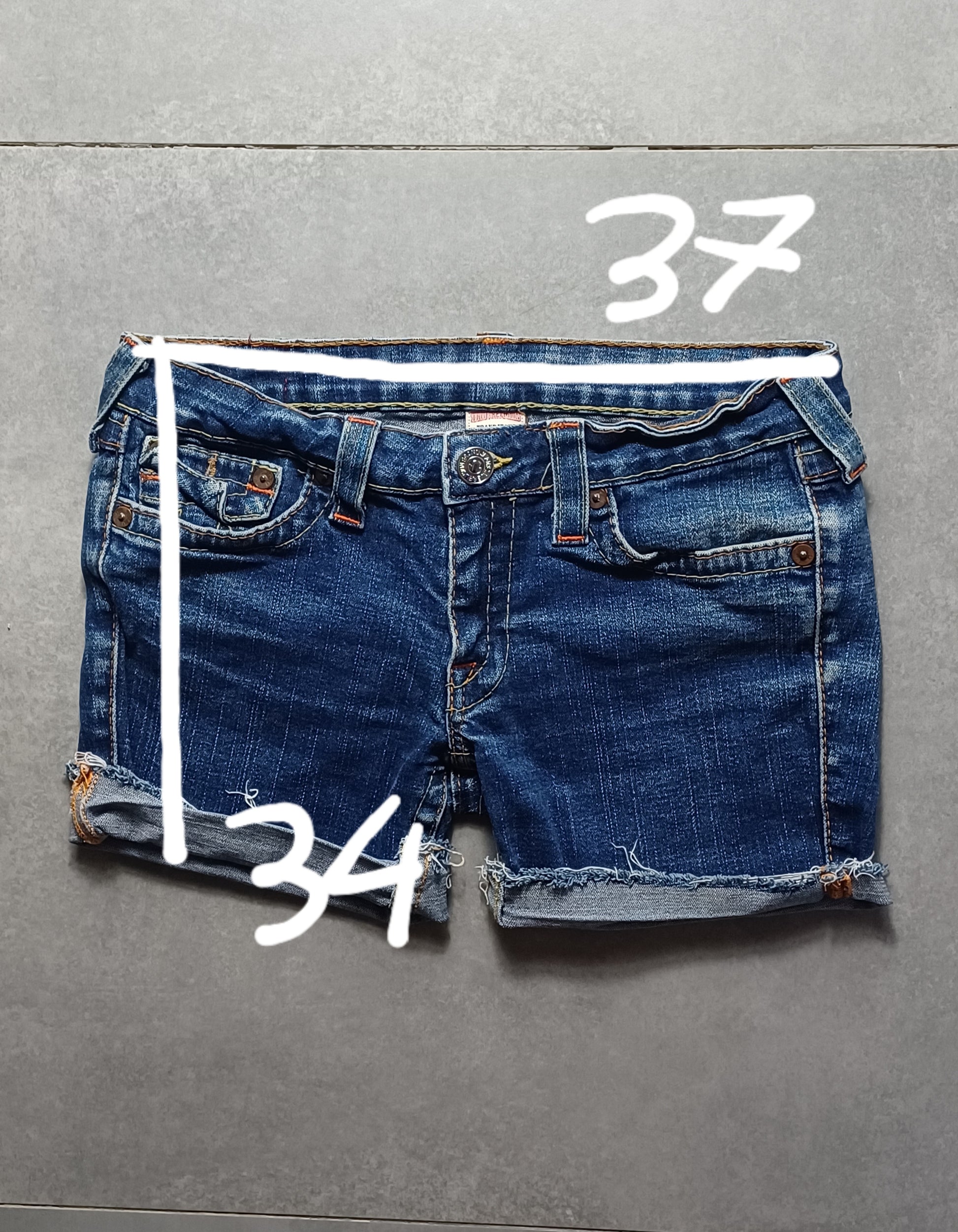 Granatowe low rise szorty True Religion