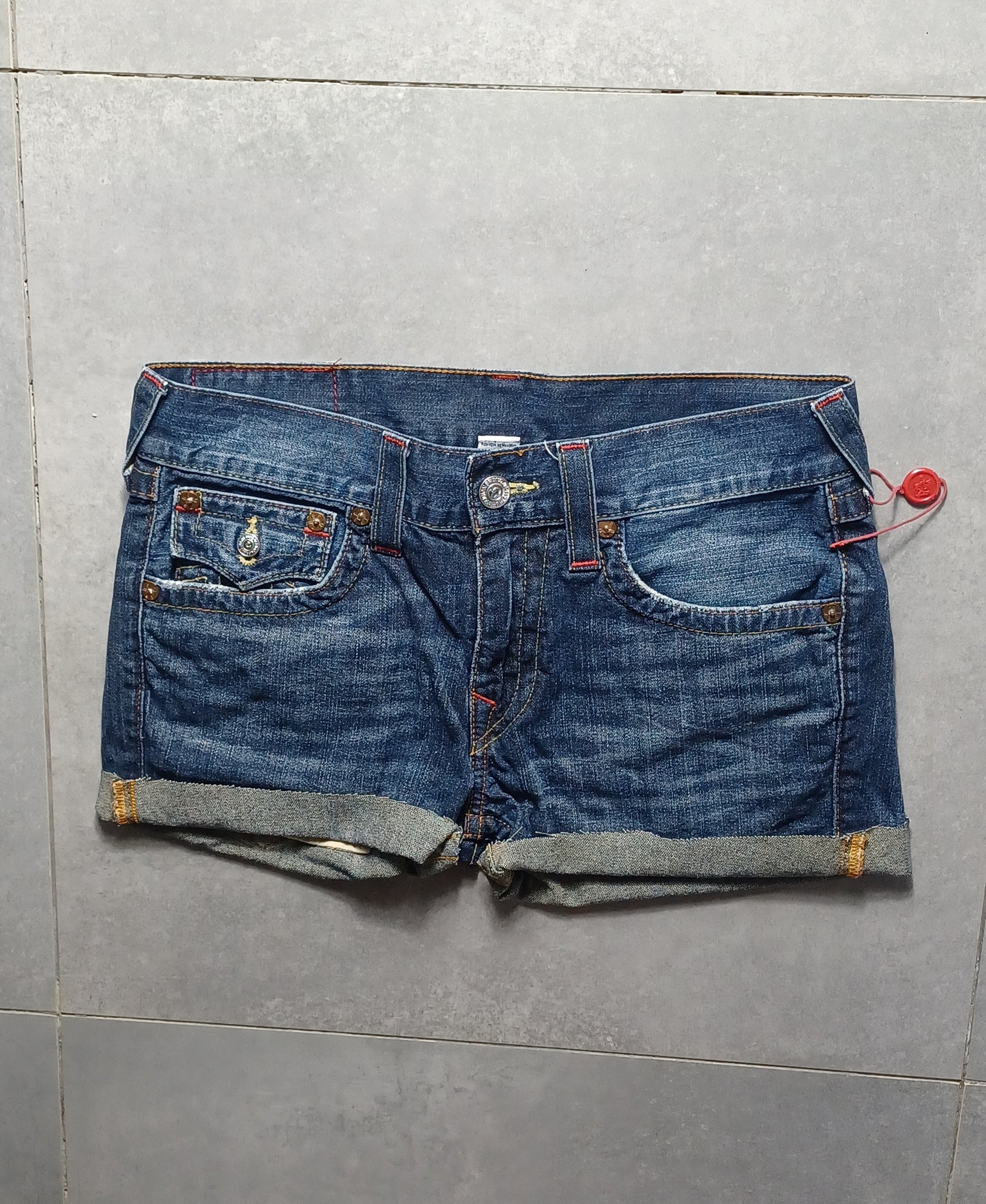 Granatowe low rise szorty True Religion