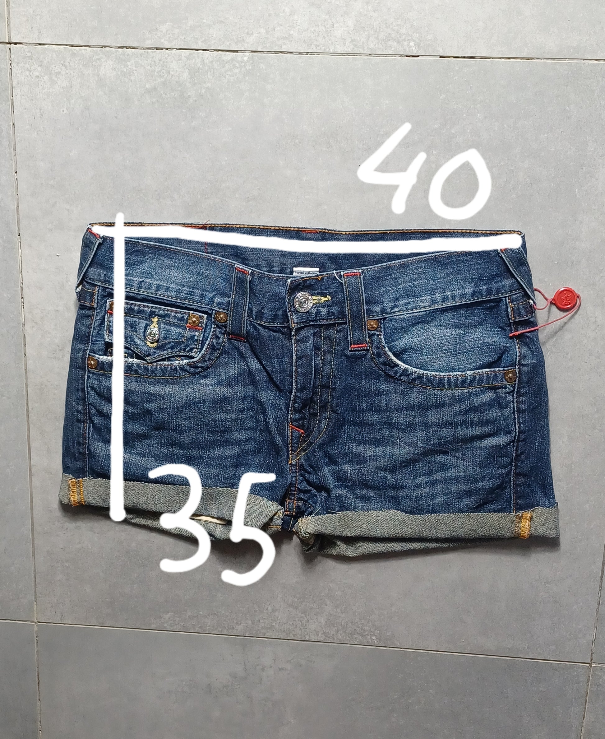 Granatowe low rise szorty True Religion