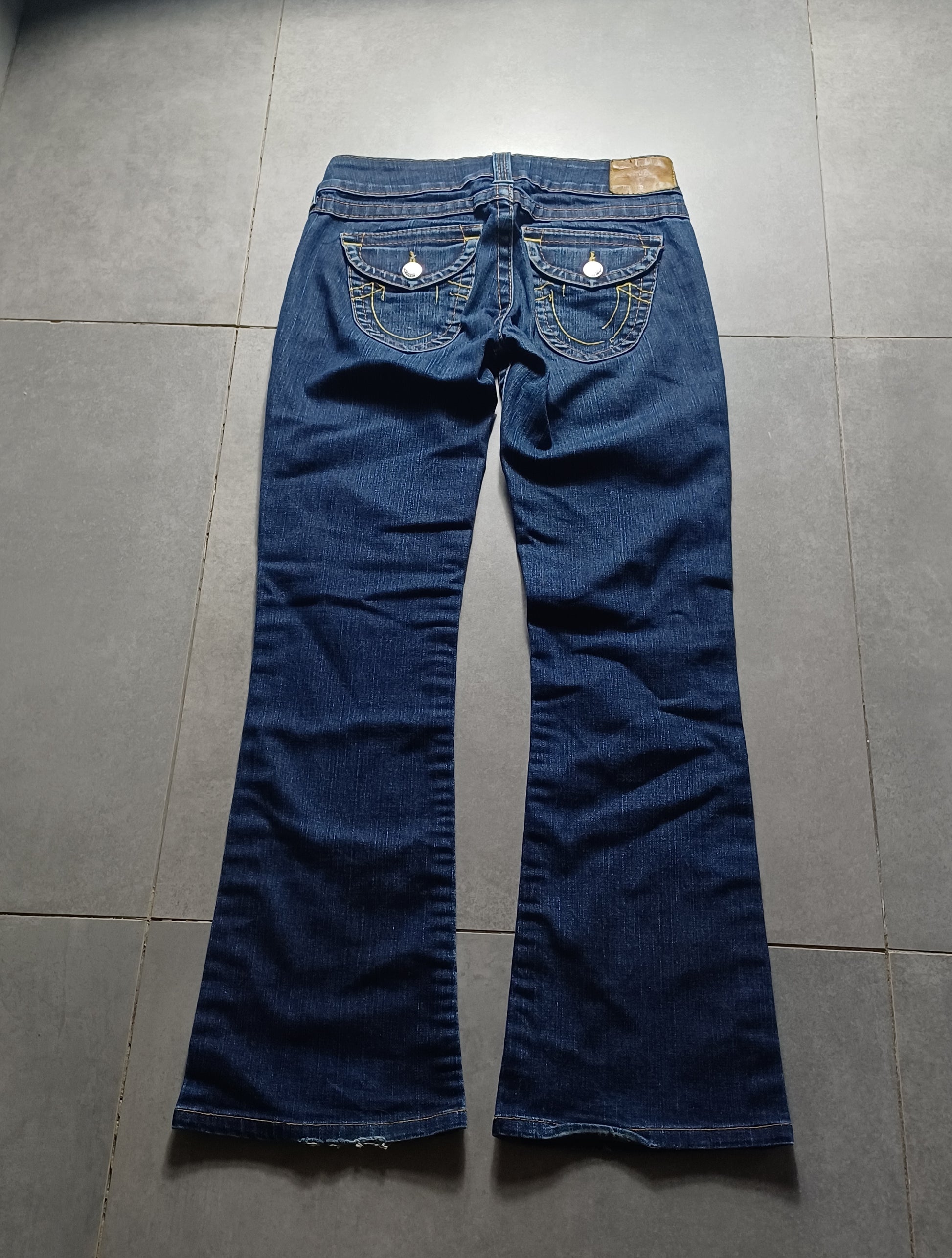 Granatowe low rise Flared Jeansy True Religion Flapy