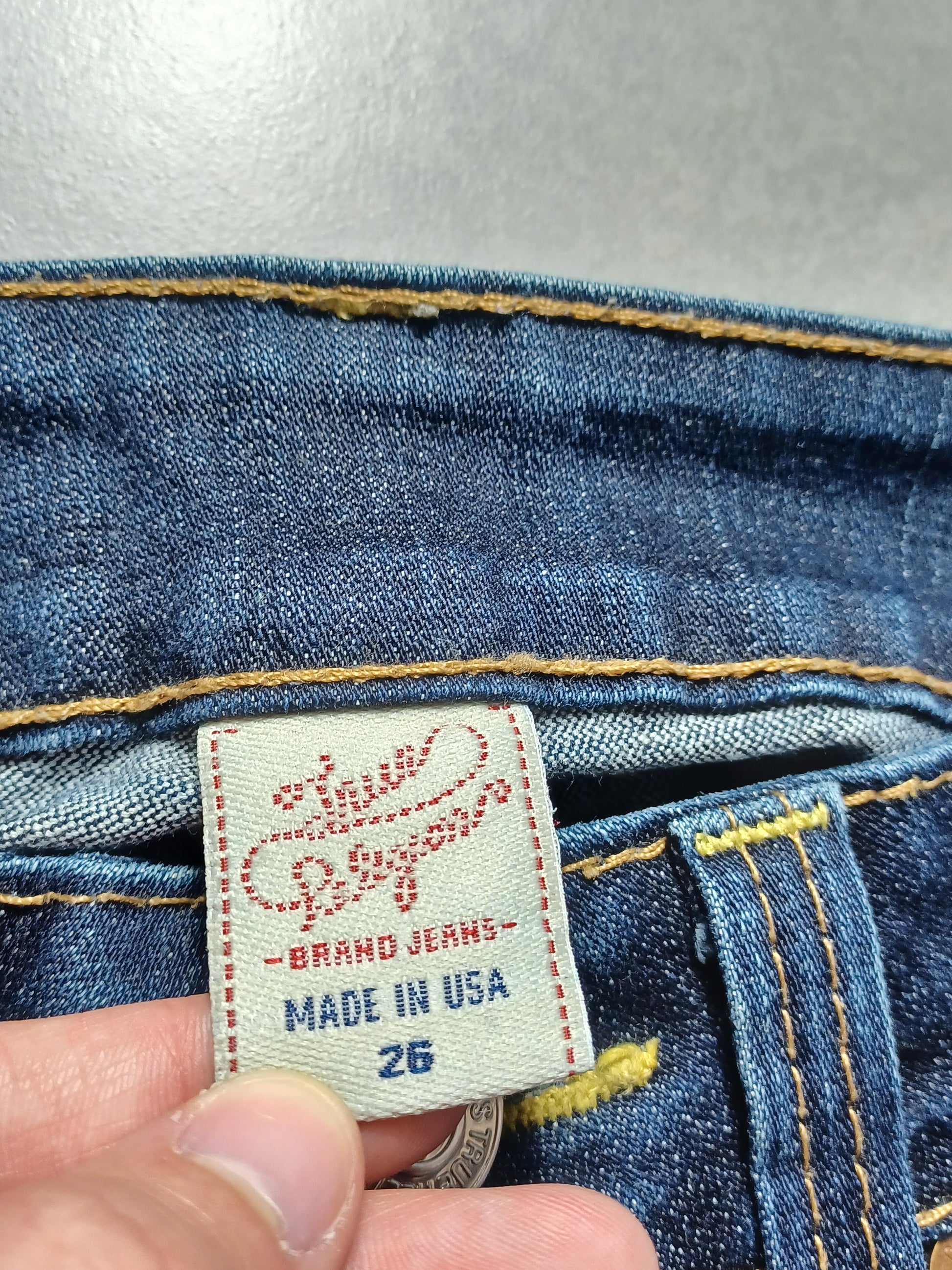 Granatowe low rise Flared Jeansy True Religion Flapy