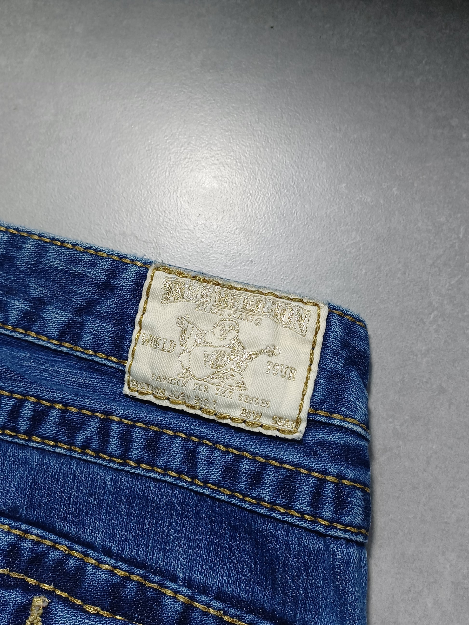 Granatowe low rise Flared Jeansy True Religion Flapy