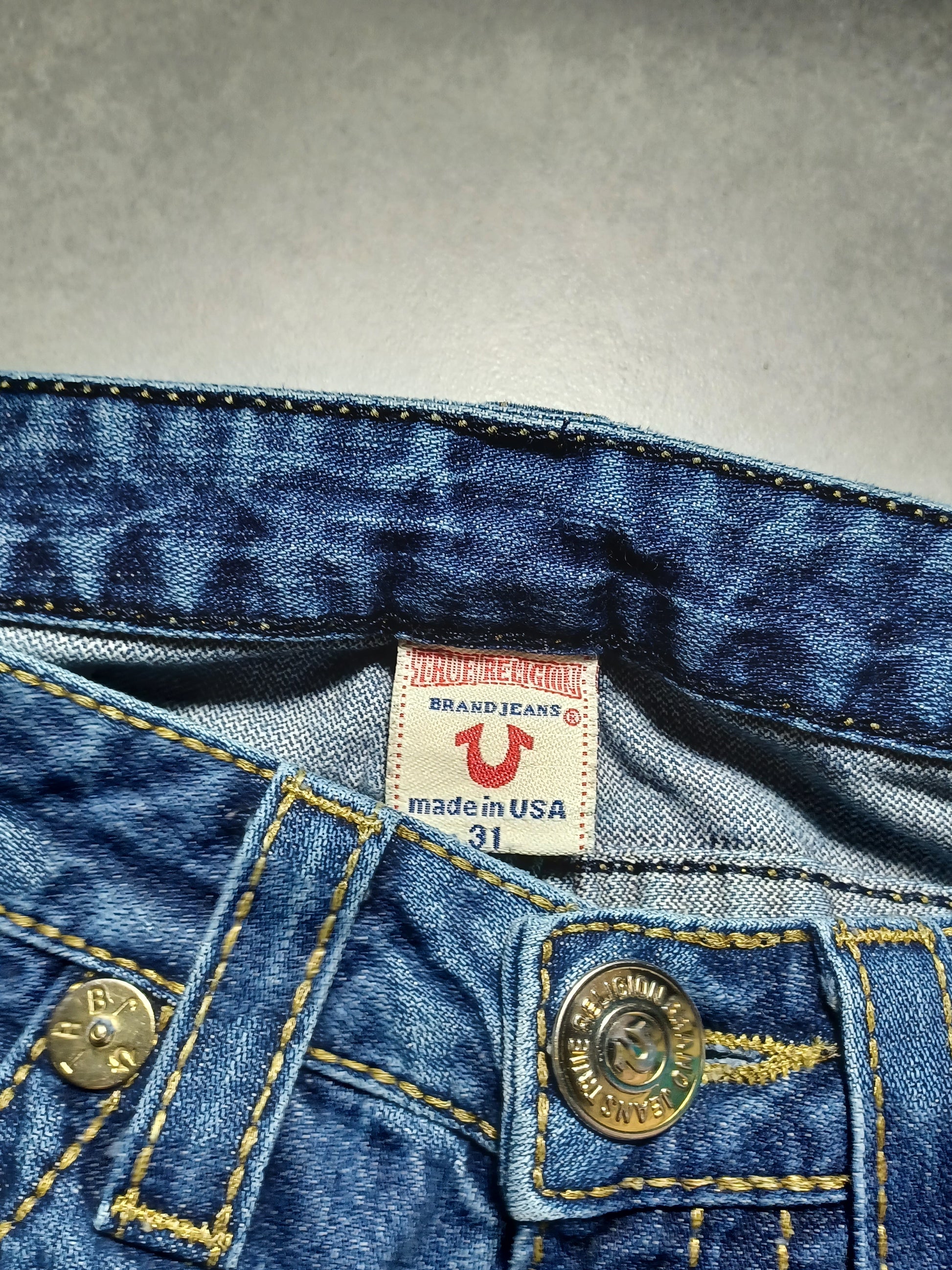 Granatowe low rise Flared Jeansy True Religion Flapy