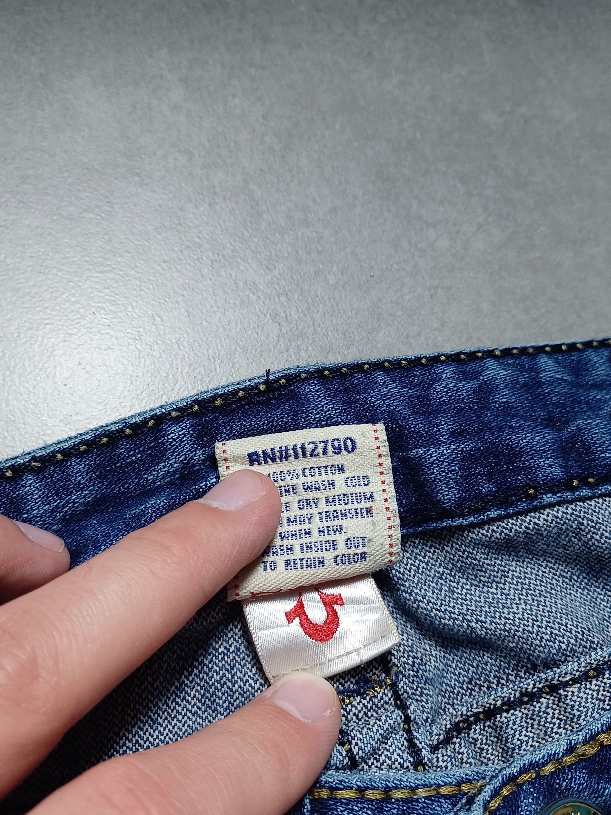 Granatowe low rise Flared Jeansy True Religion Flapy