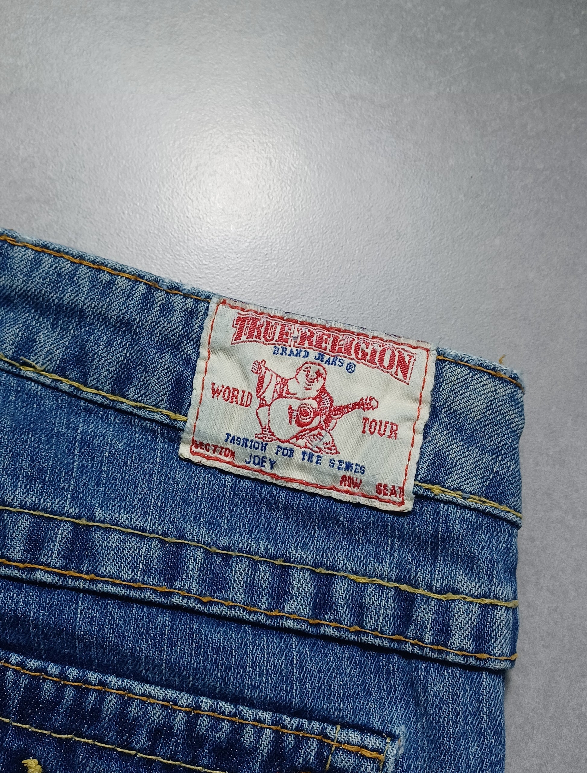Niebieskie Low Flared Jeansy True Religion Flapy