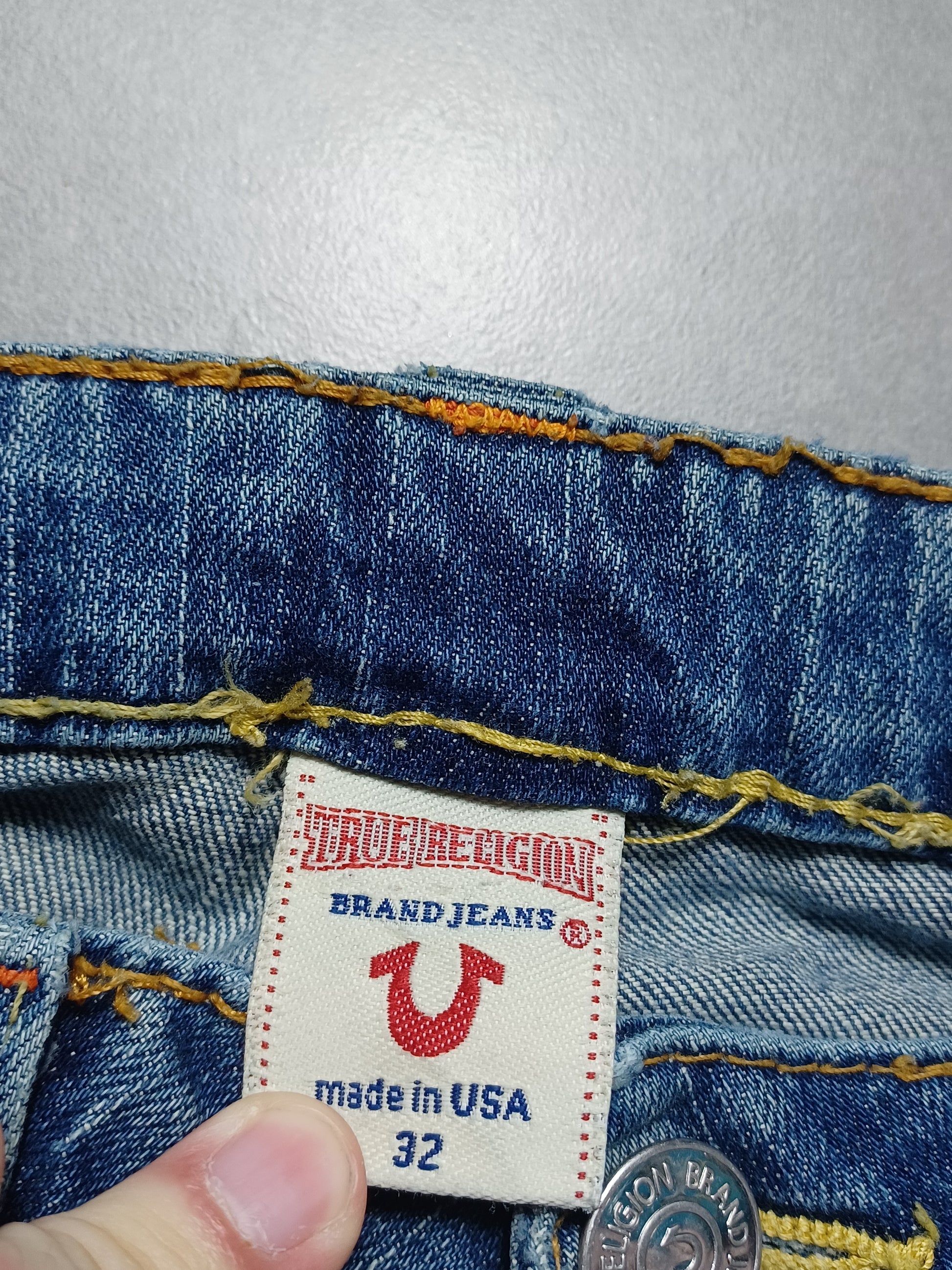 Niebieskie Low Flared Jeansy True Religion Flapy