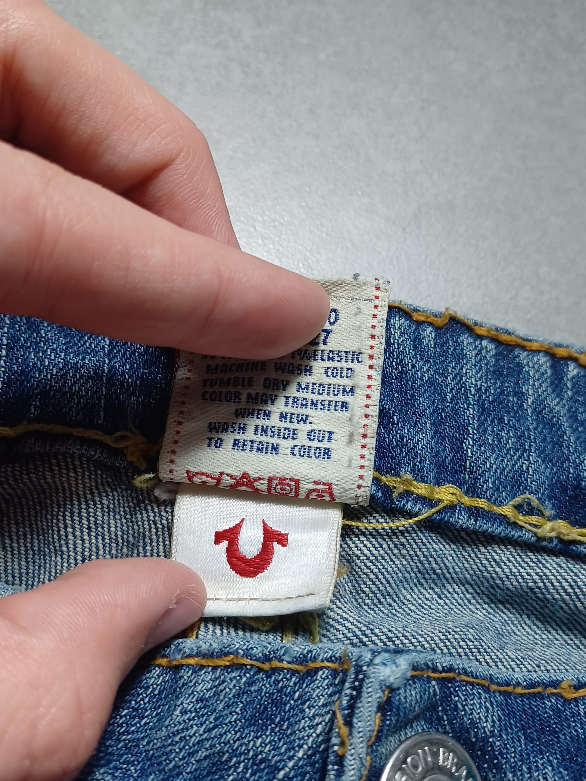 Niebieskie Low Flared Jeansy True Religion Flapy