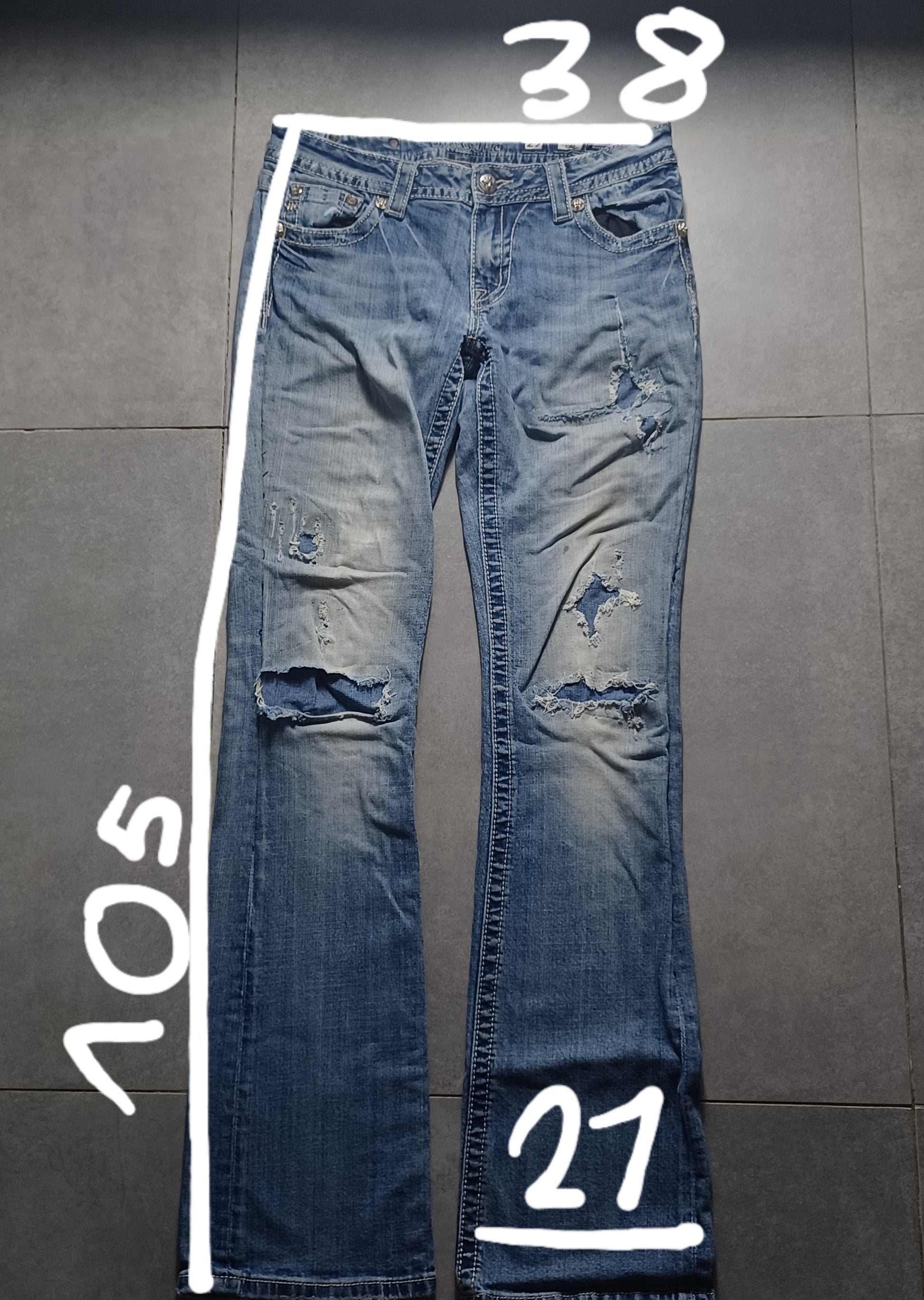 Niebieskie low rise Flared Jeansy Miss Me