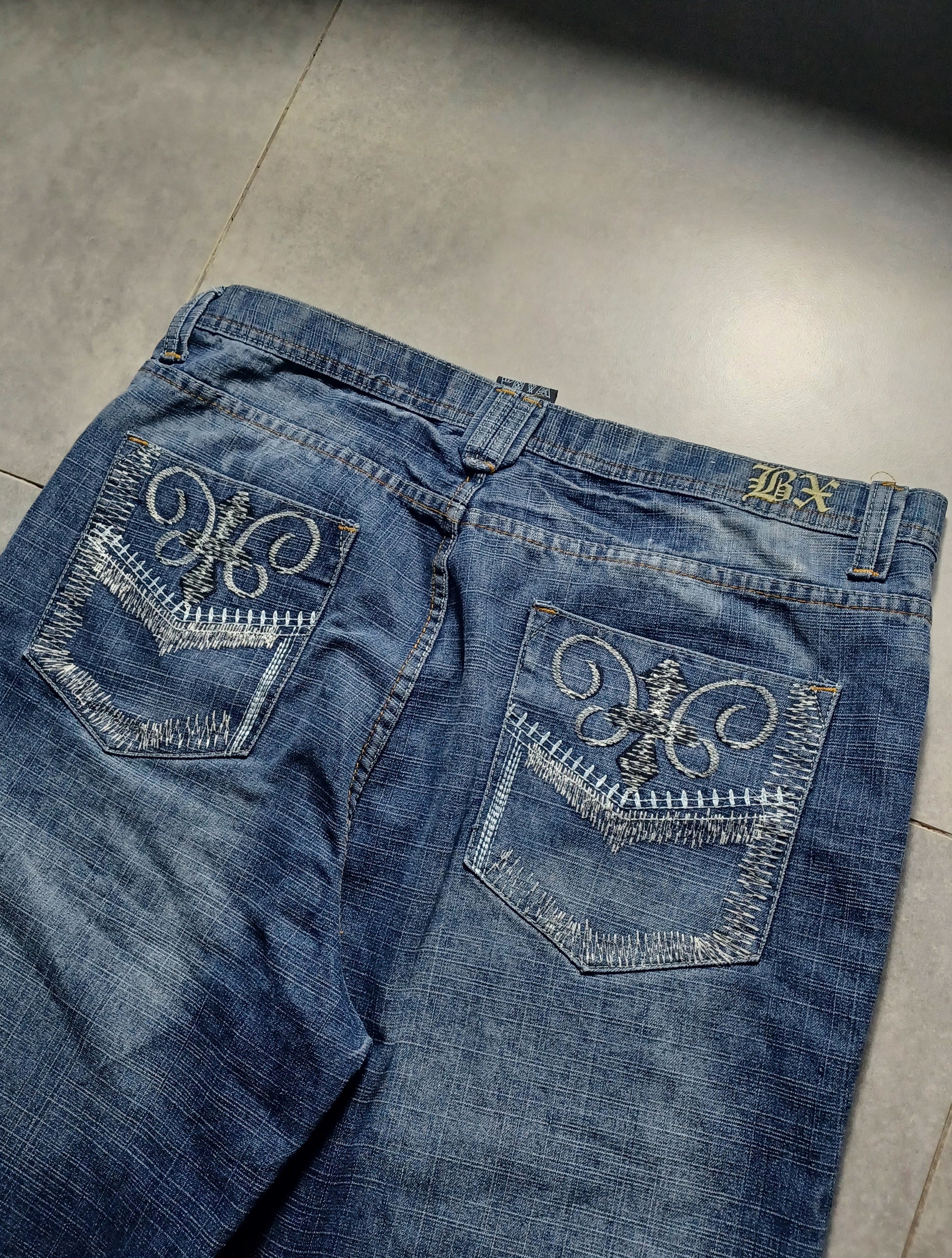 Niebieskie baggy jortsy Brooklyn