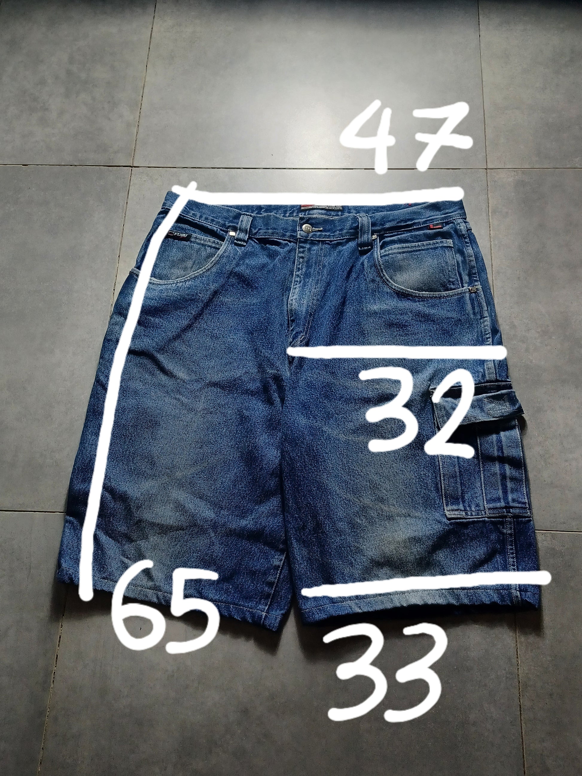 Niebieskie baggy jortsy FUBU