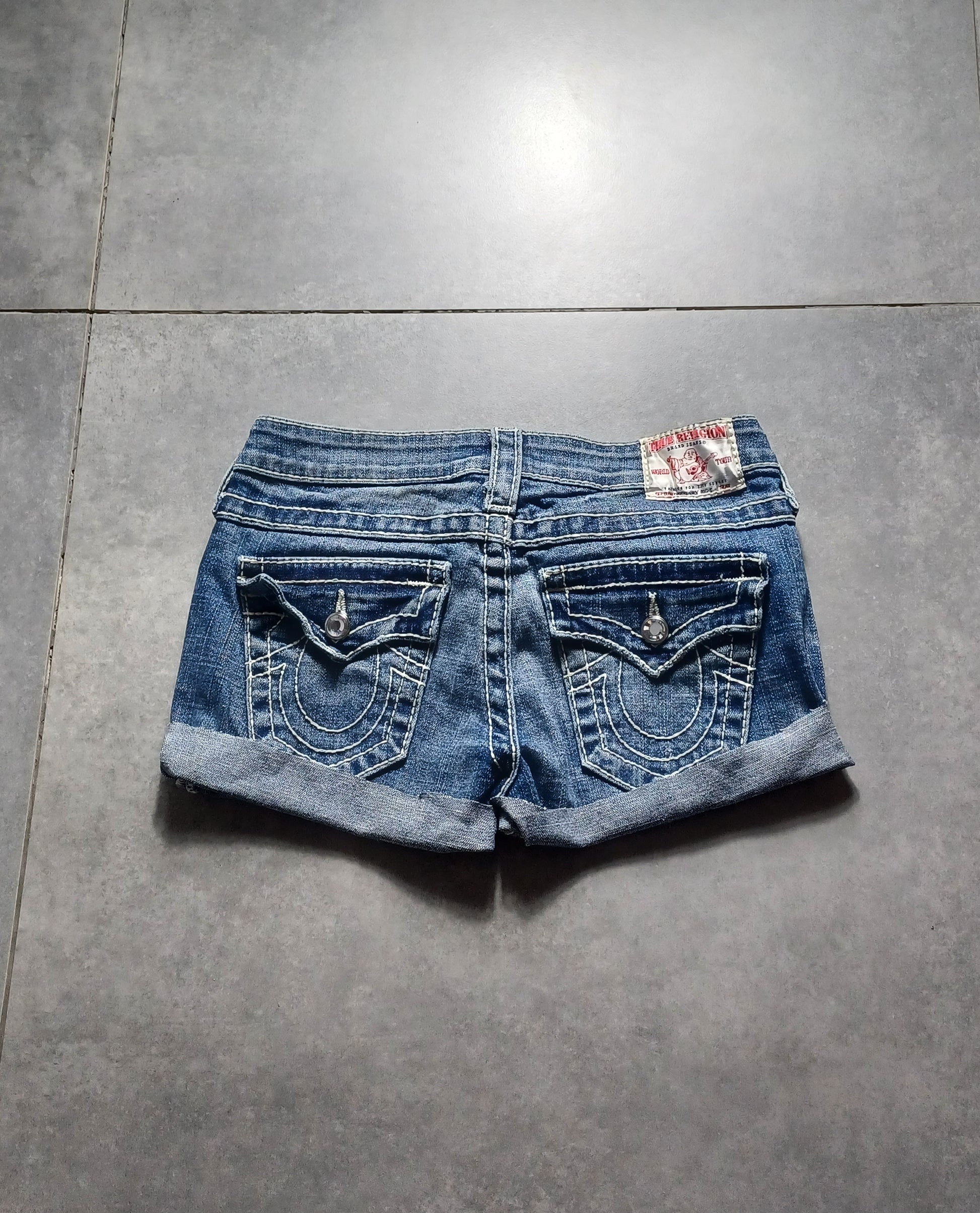 Low rise szorty jeansowe True Religion
