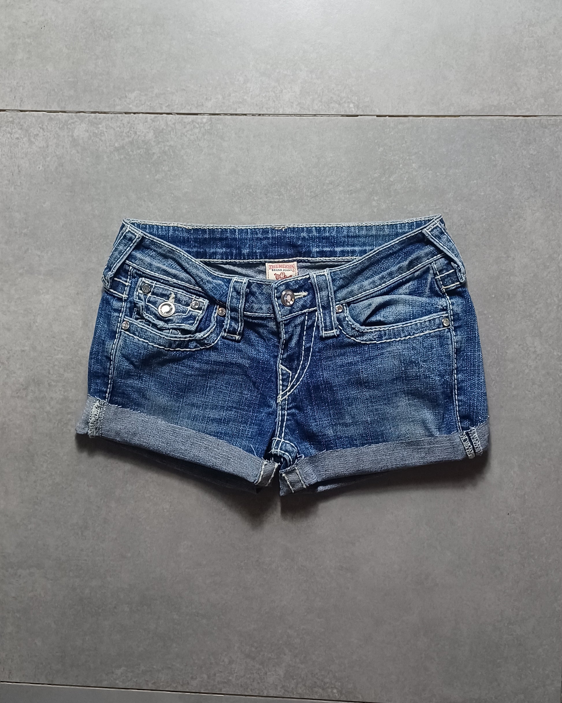 Low rise szorty jeansowe True Religion