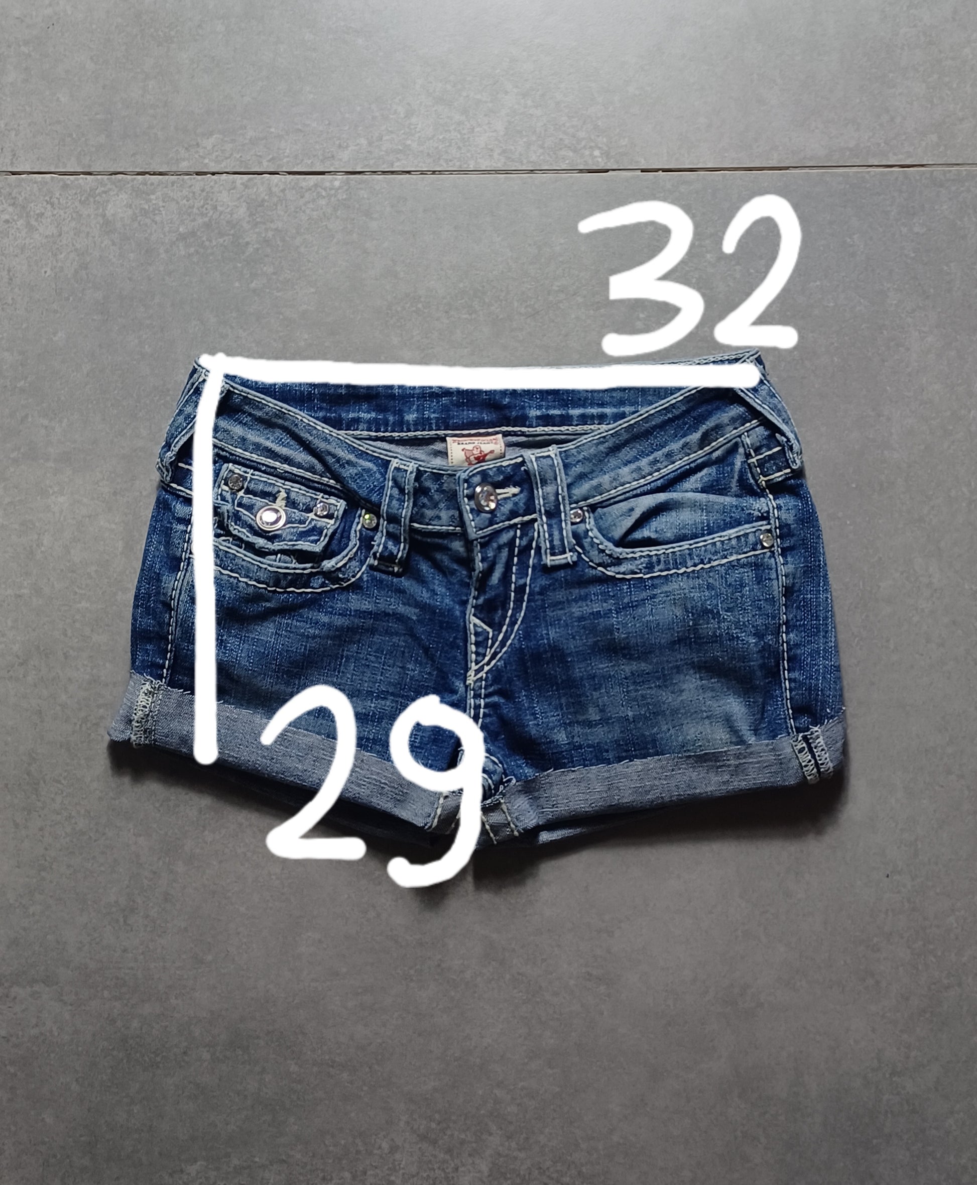 Low rise szorty jeansowe True Religion