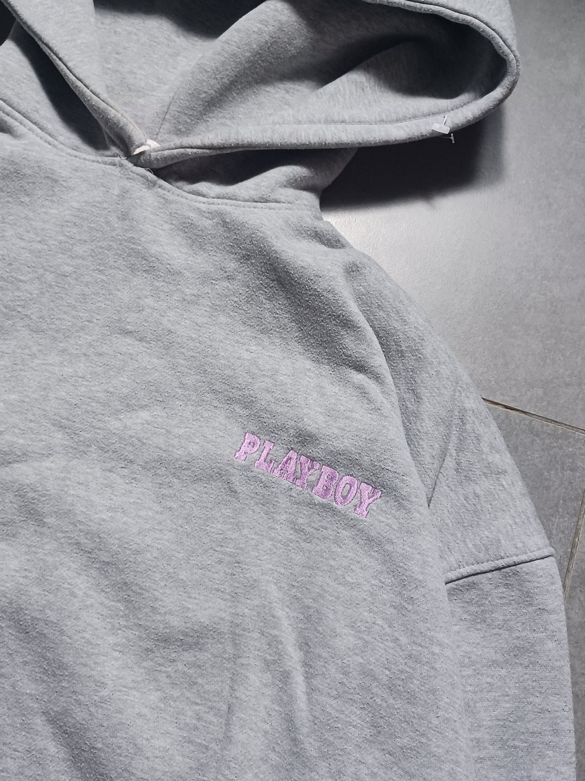 Szara baggy bluza z kapturem Playboy