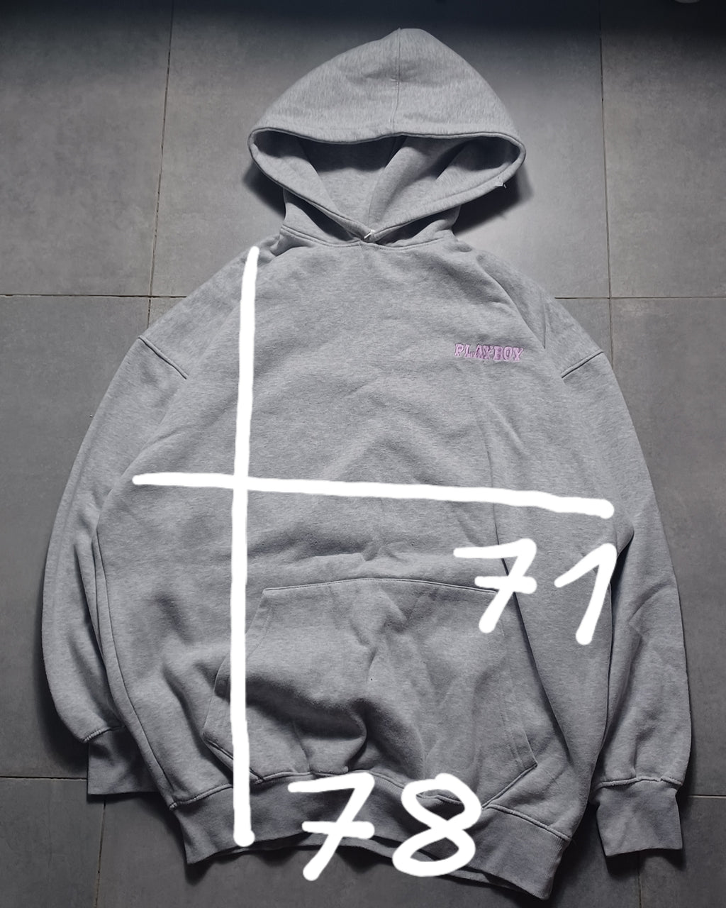 Szara baggy bluza z kapturem Playboy