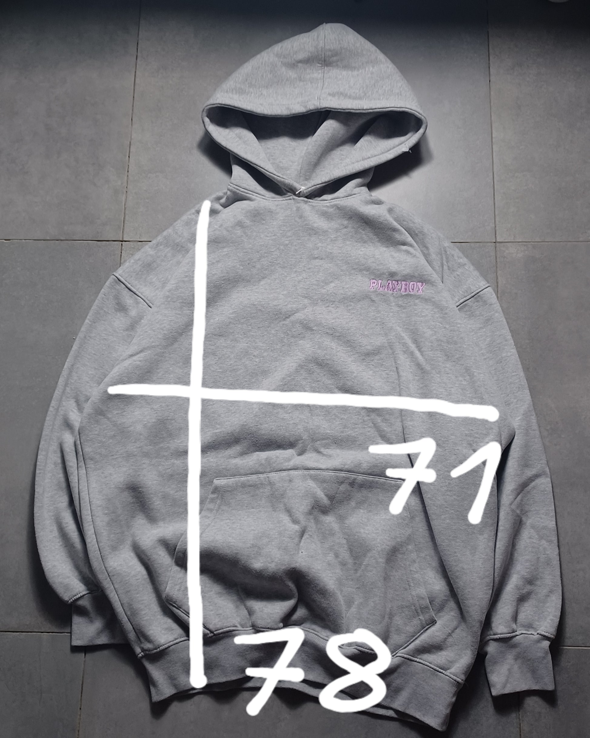 Szara baggy bluza z kapturem Playboy