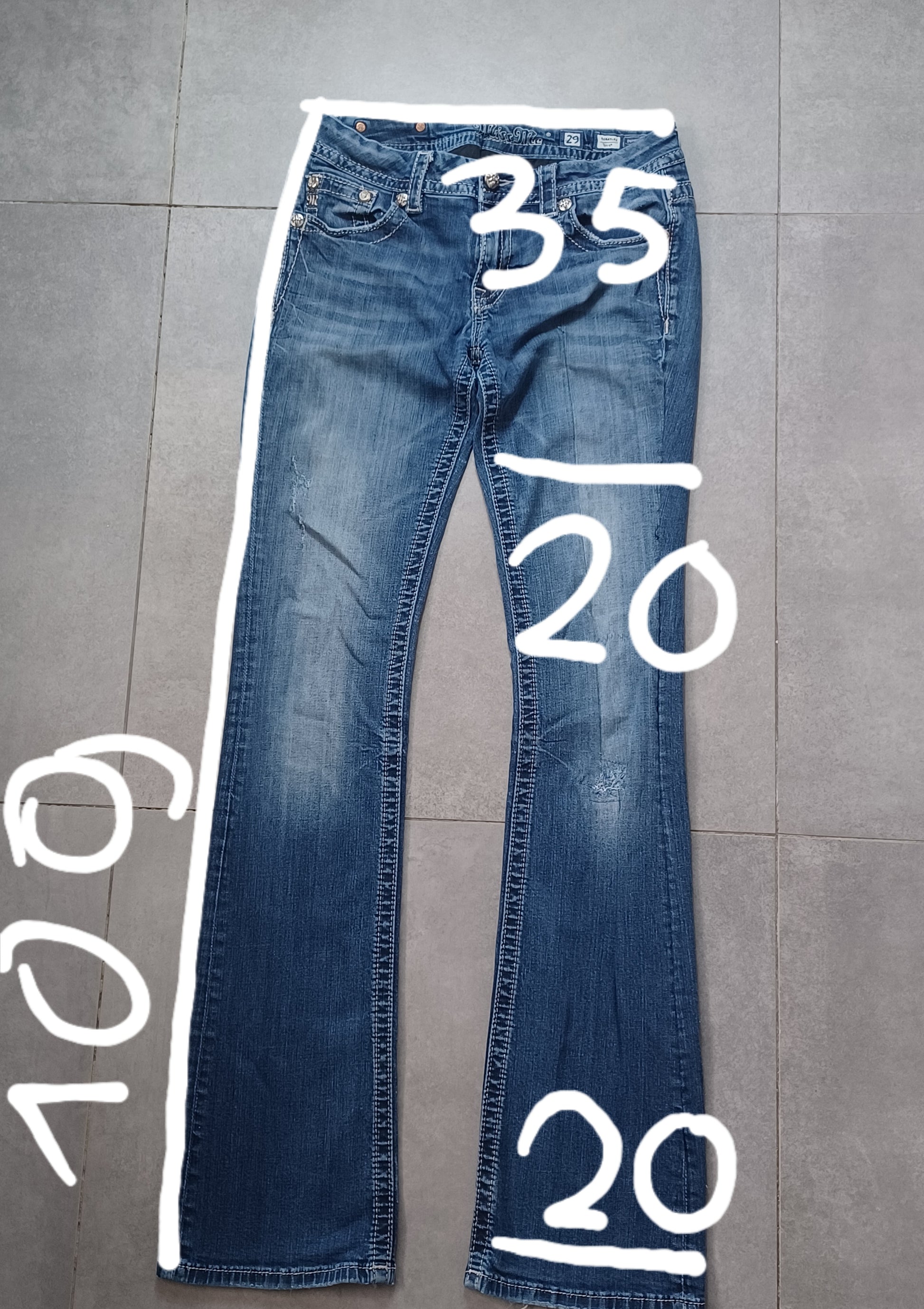 Niebieskie low rise Bootcut jeansy Miss Me