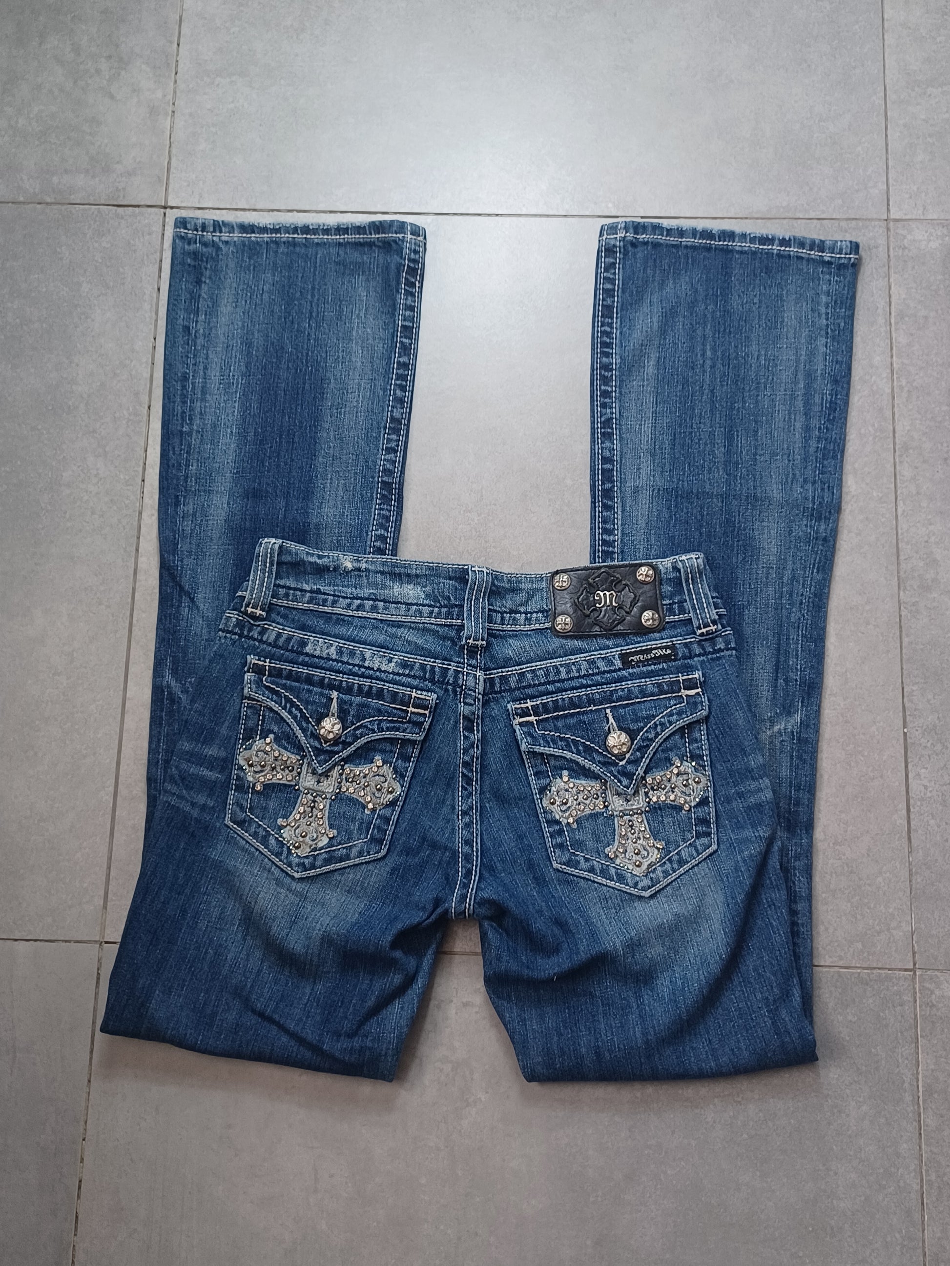 Granatowe low rise Bootcut jeans Miss Me