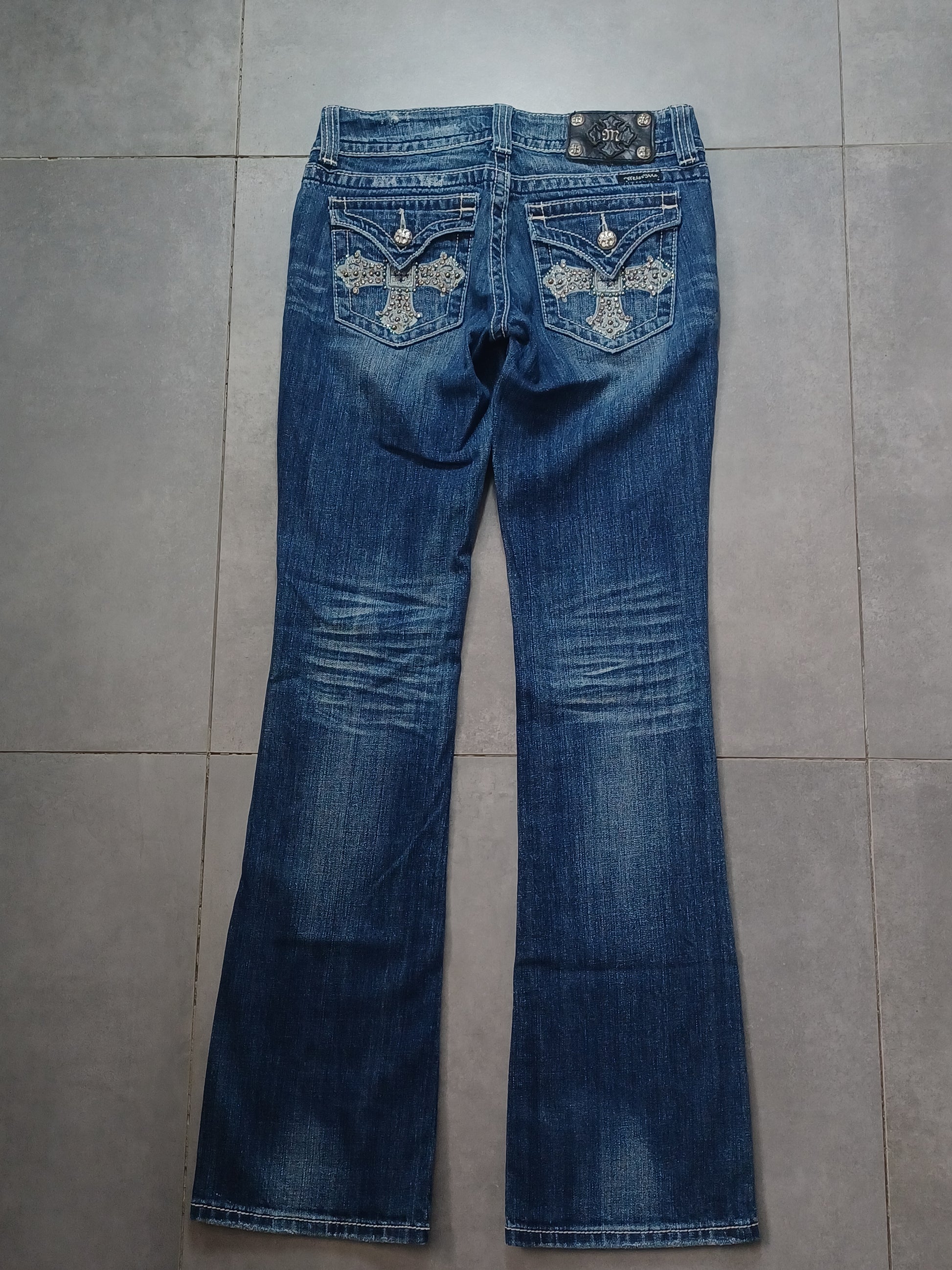 Granatowe low rise Bootcut jeans Miss Me