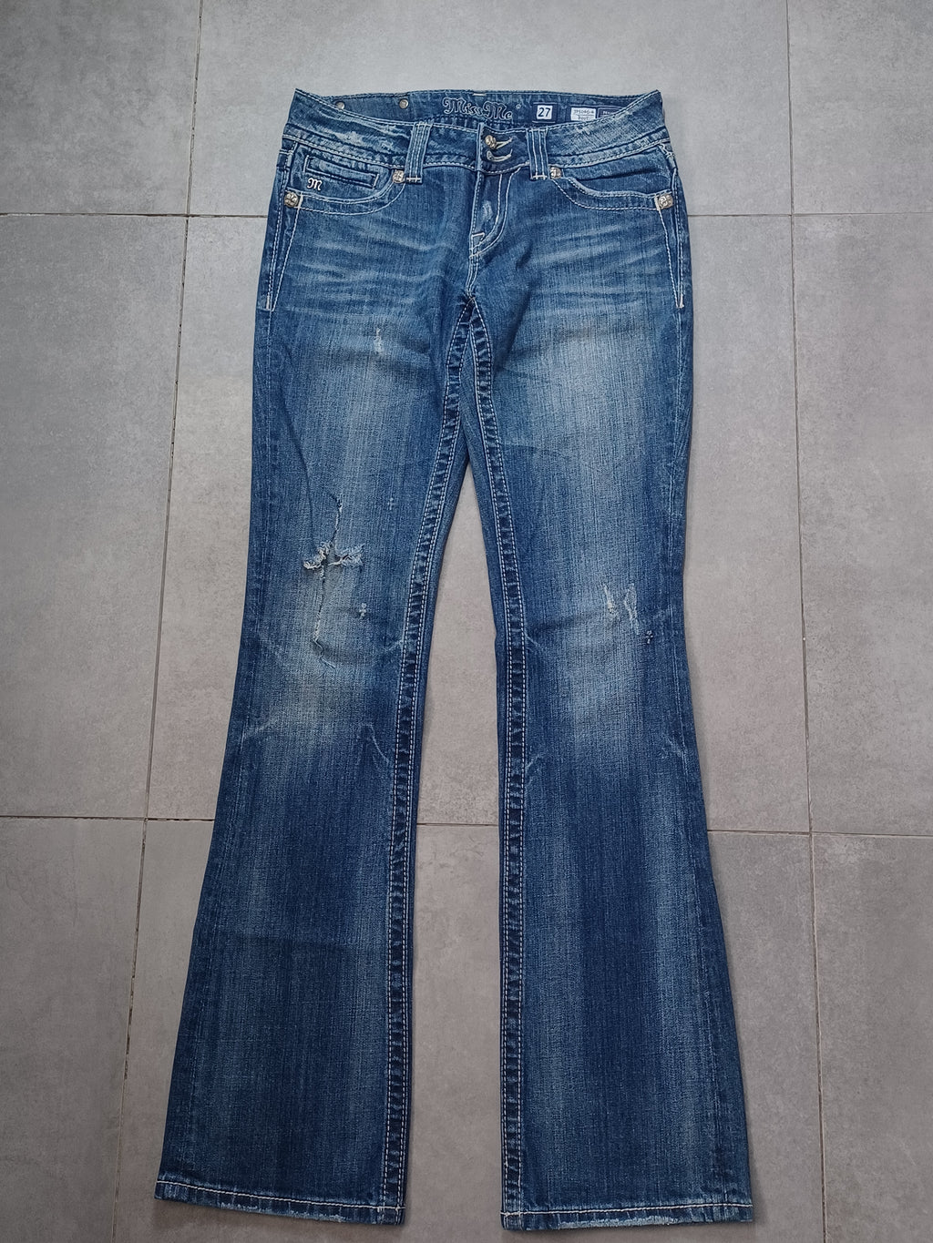 Granatowe low rise Bootcut jeans Miss Me