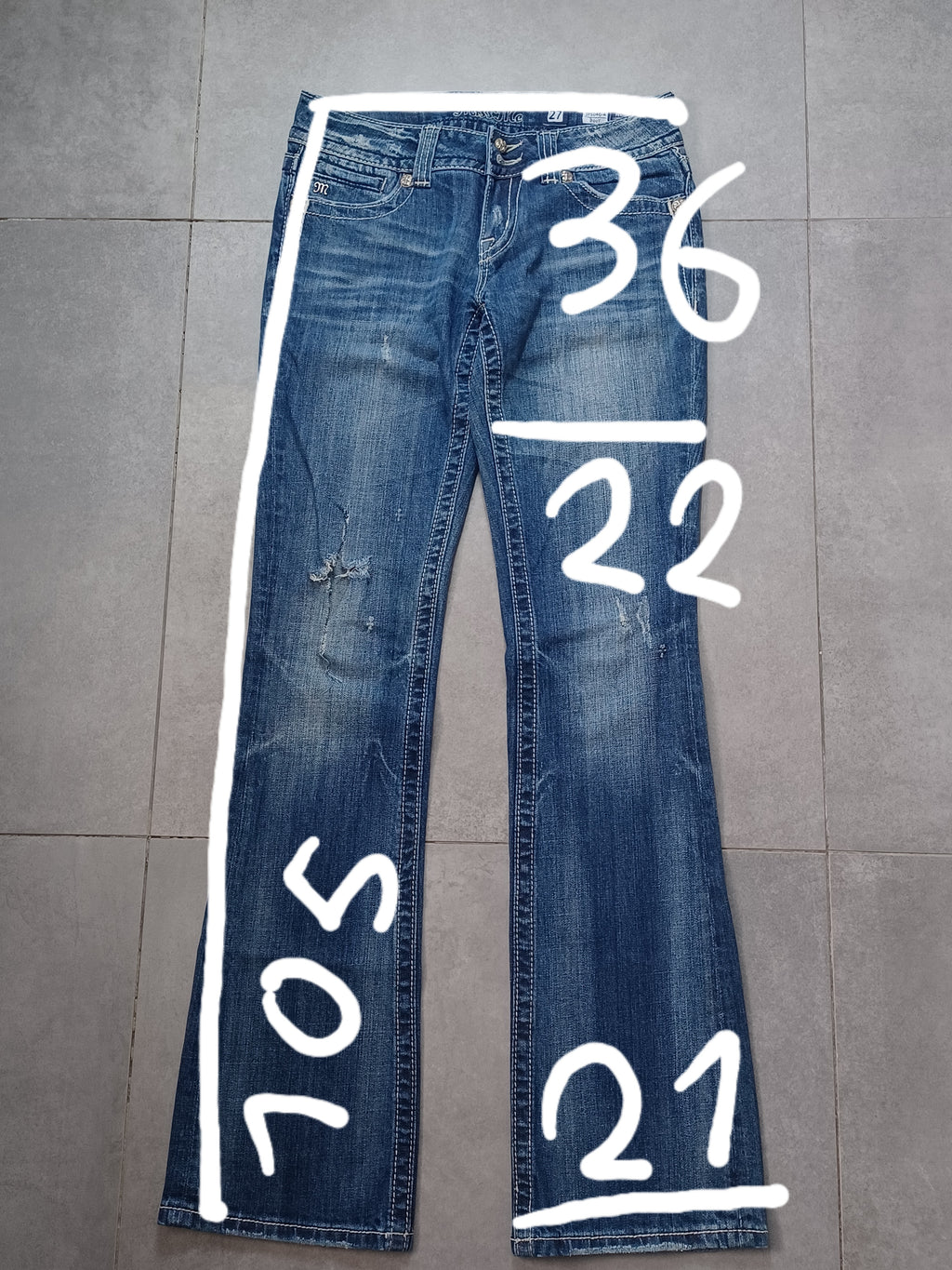 Granatowe low rise Bootcut jeans Miss Me