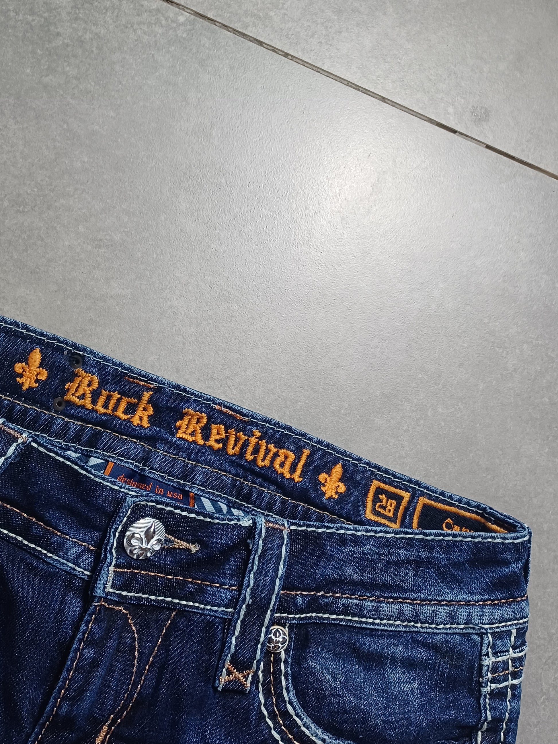 Granatowe low rise szorty jeansowe Rock Revival