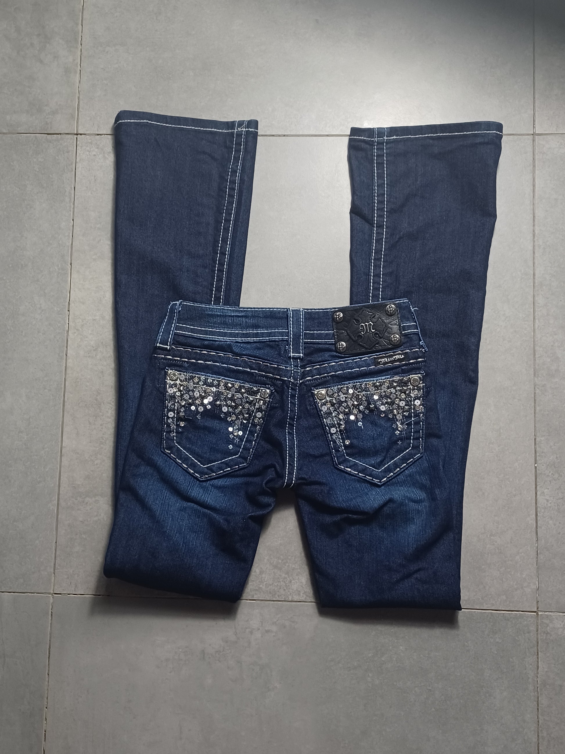 Granatowe Flared jeans Miss Me