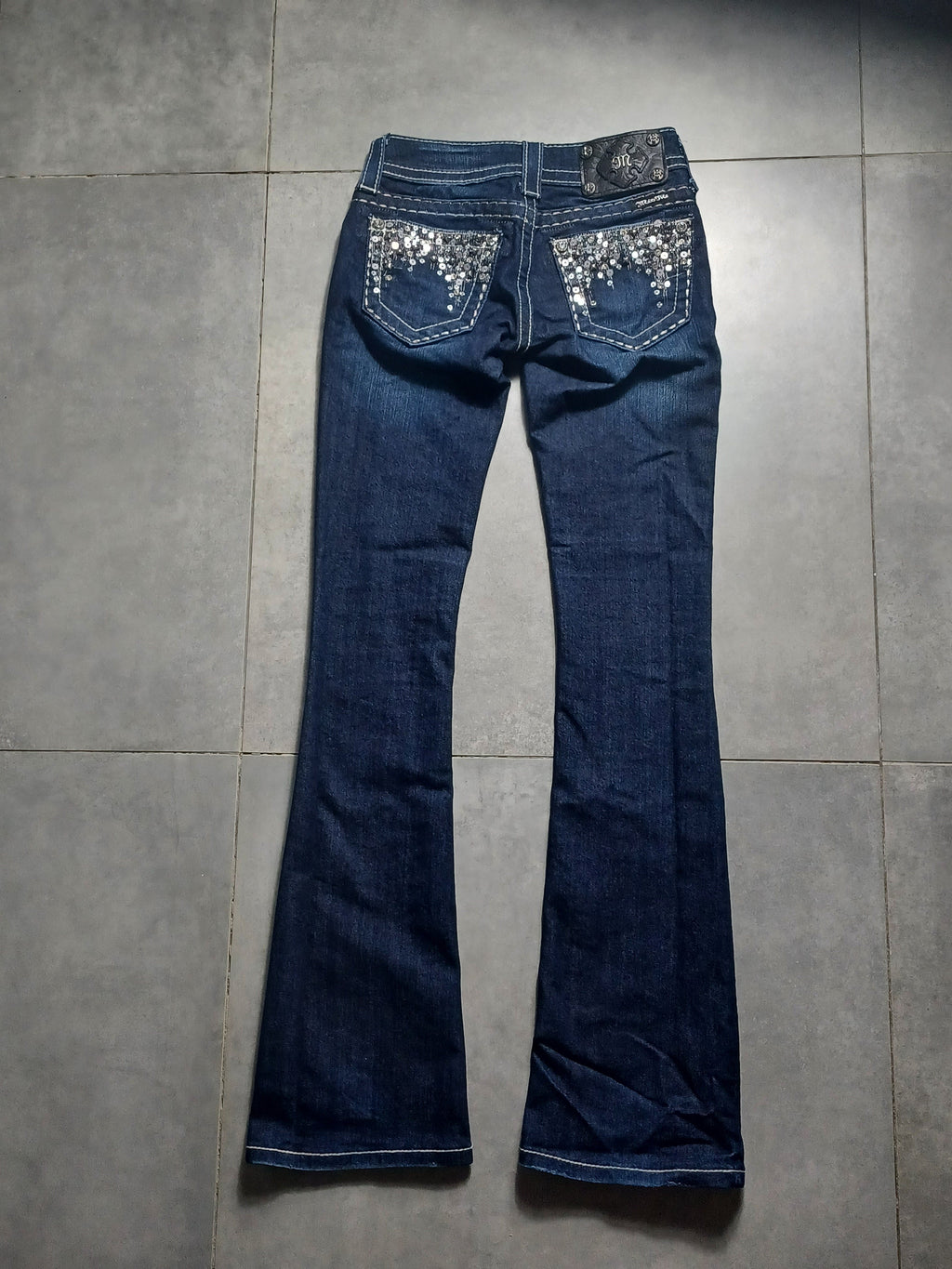 Granatowe Flared jeans Miss Me