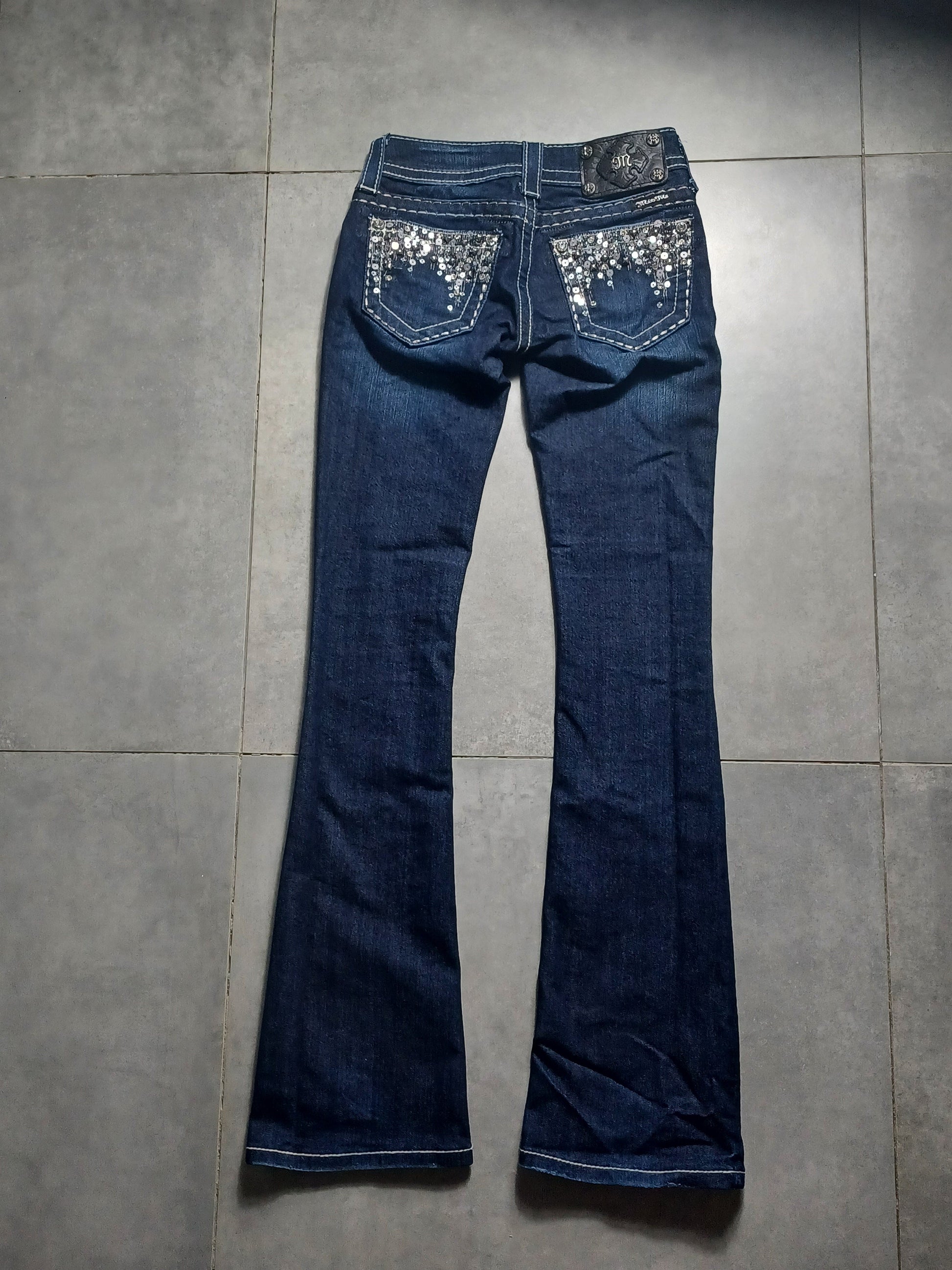 Granatowe Flared jeans Miss Me