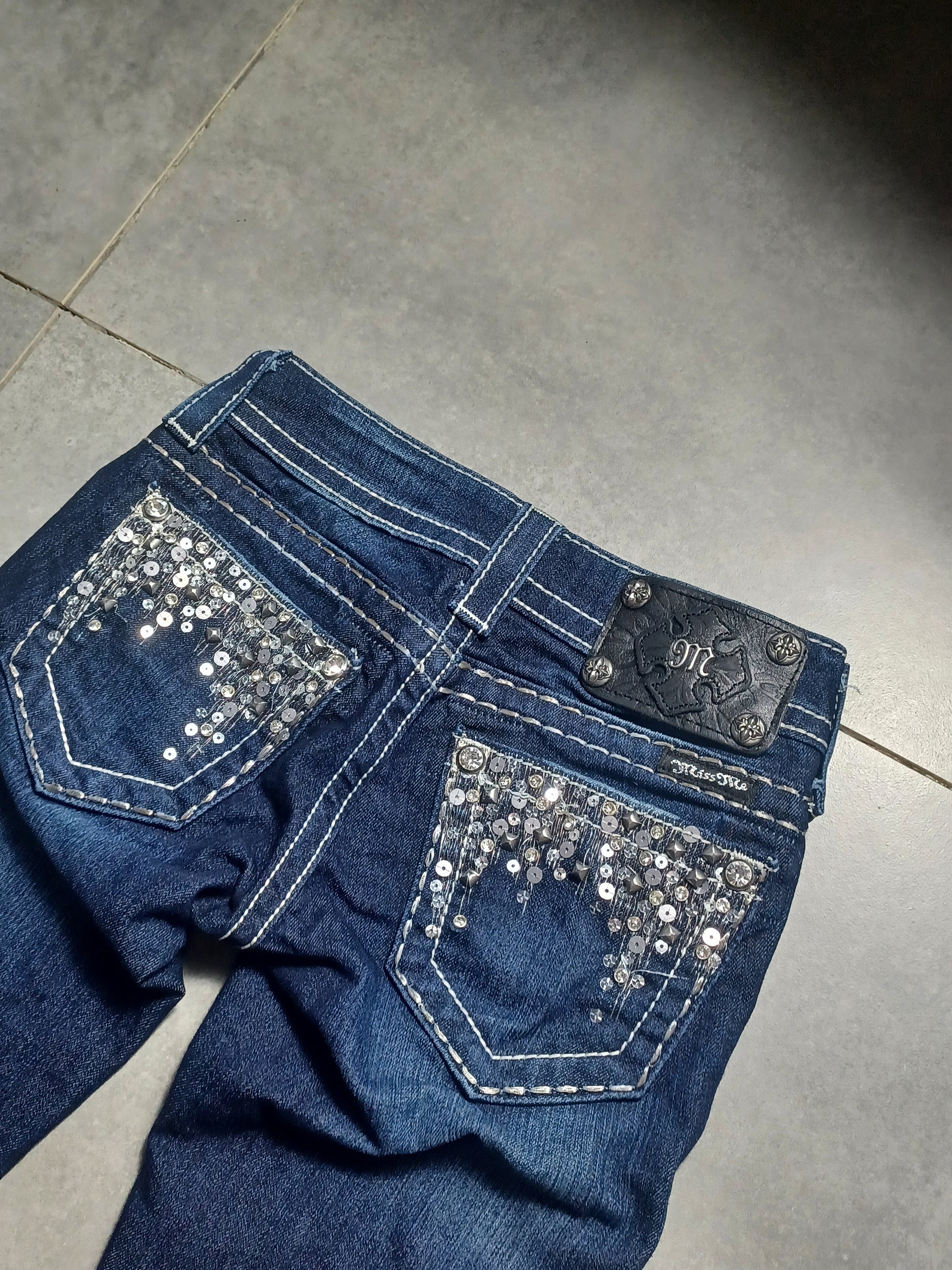 Granatowe Flared jeans Miss Me
