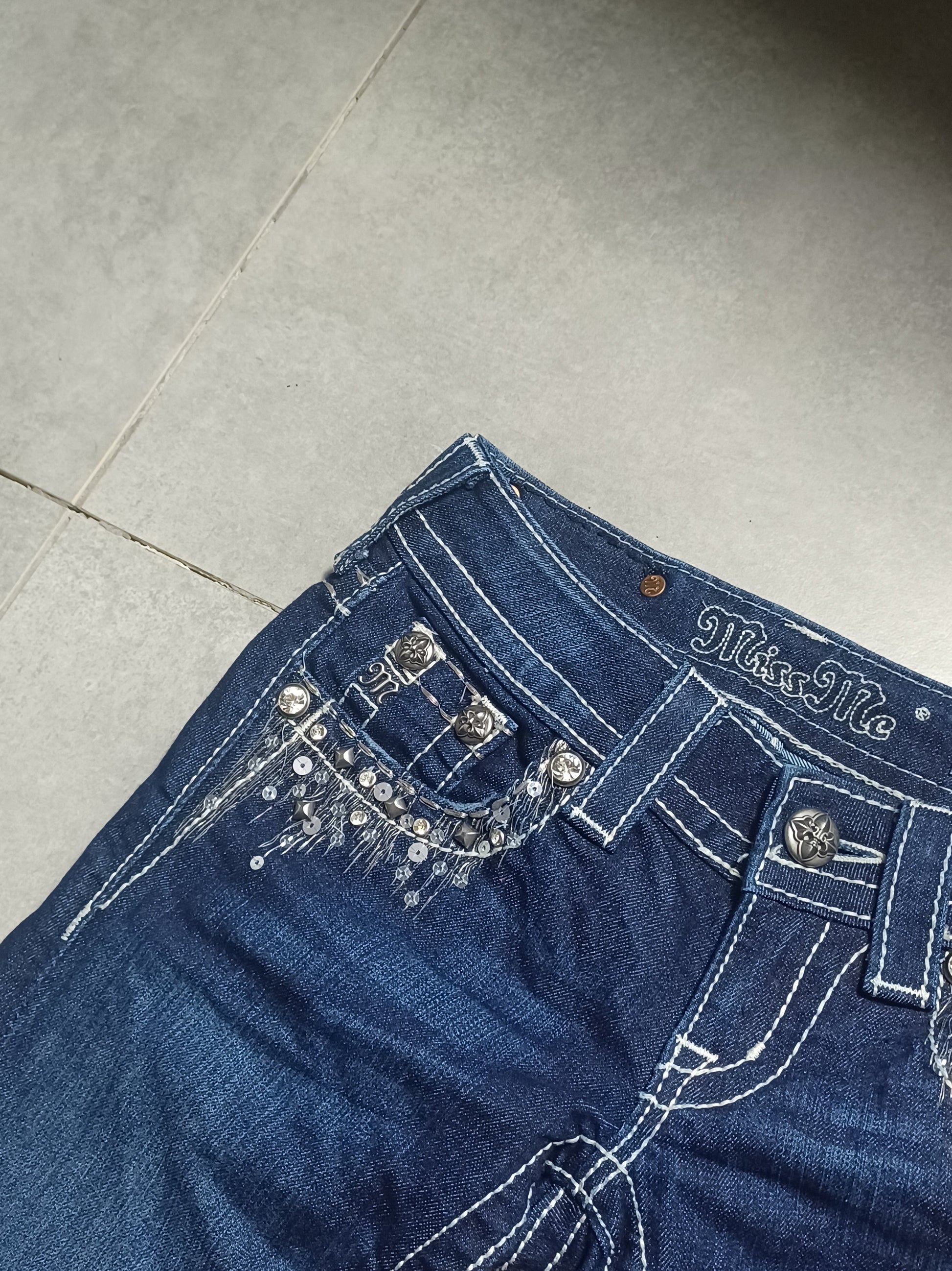 Granatowe Flared jeans Miss Me