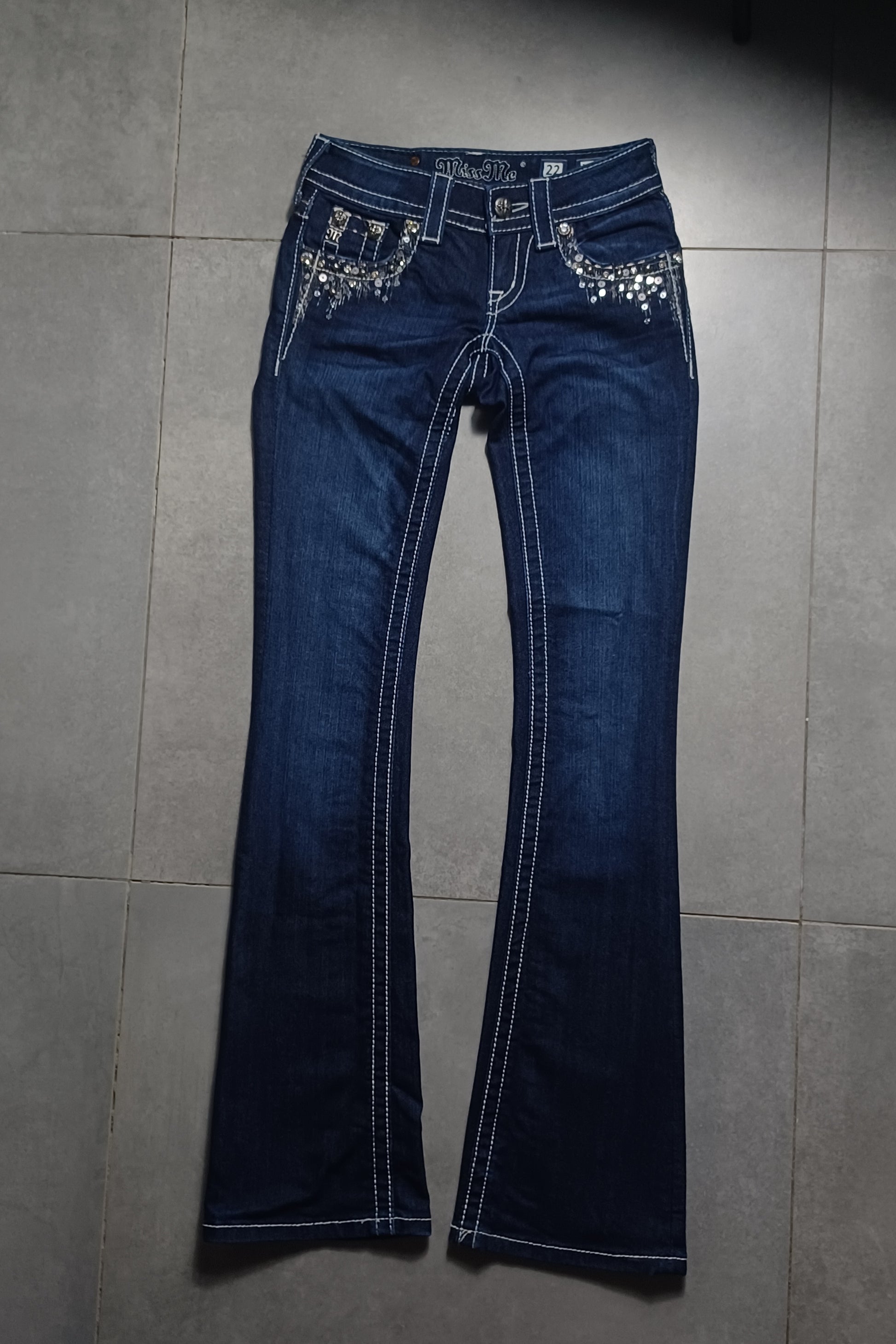 Granatowe Flared jeans Miss Me
