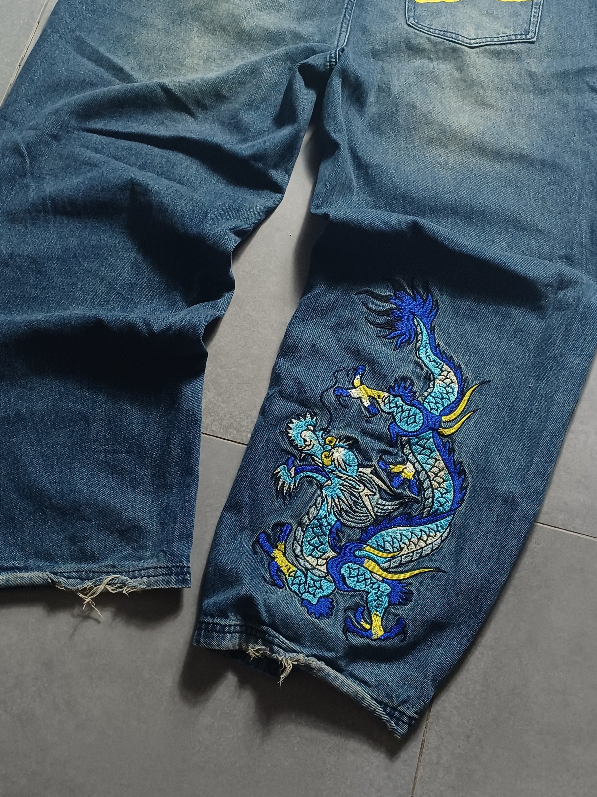 Niebieskie baggy jeansy Ed Hardy x Urban Outfitters