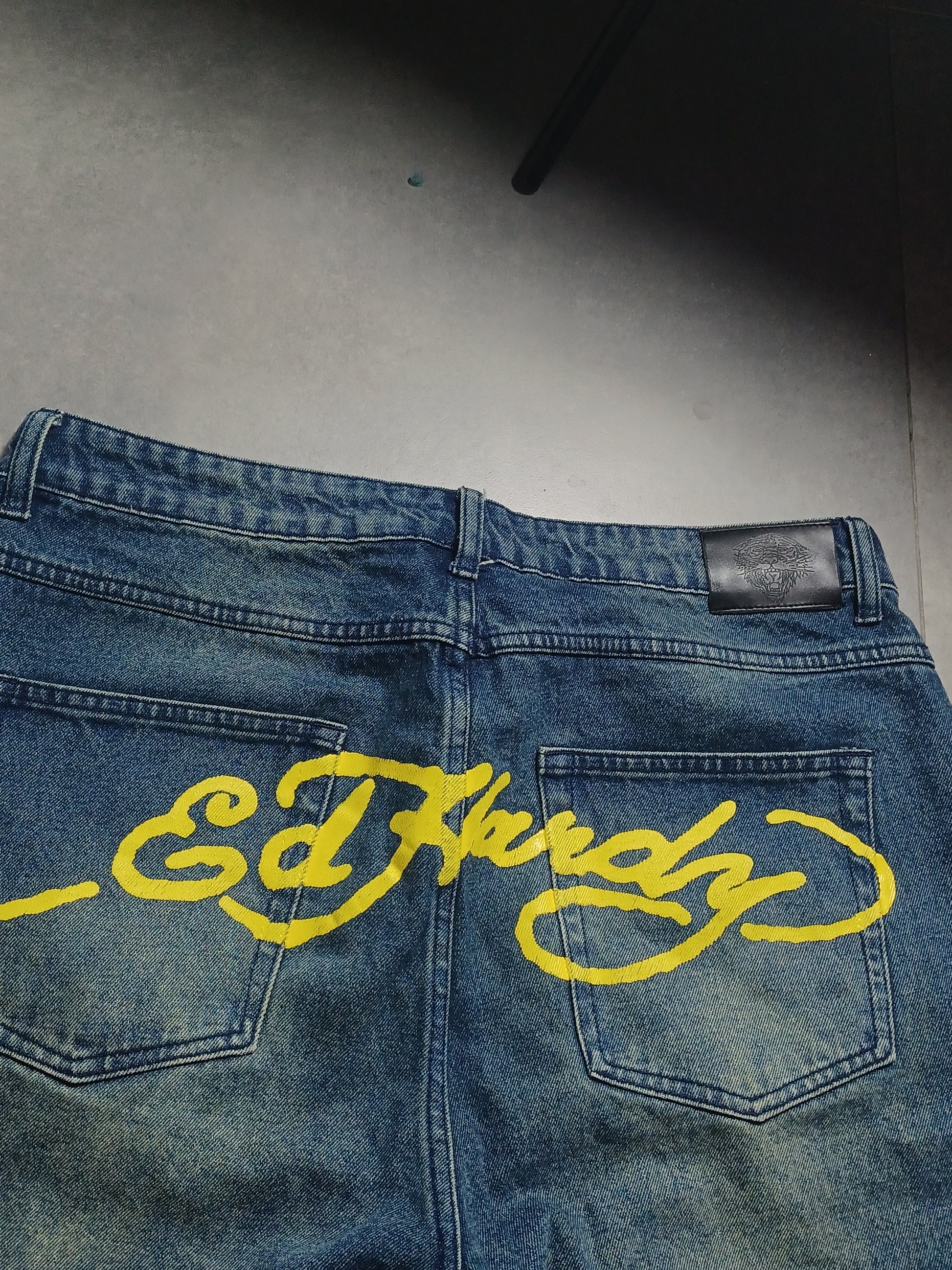 Niebieskie baggy jeansy Ed Hardy x Urban Outfitters