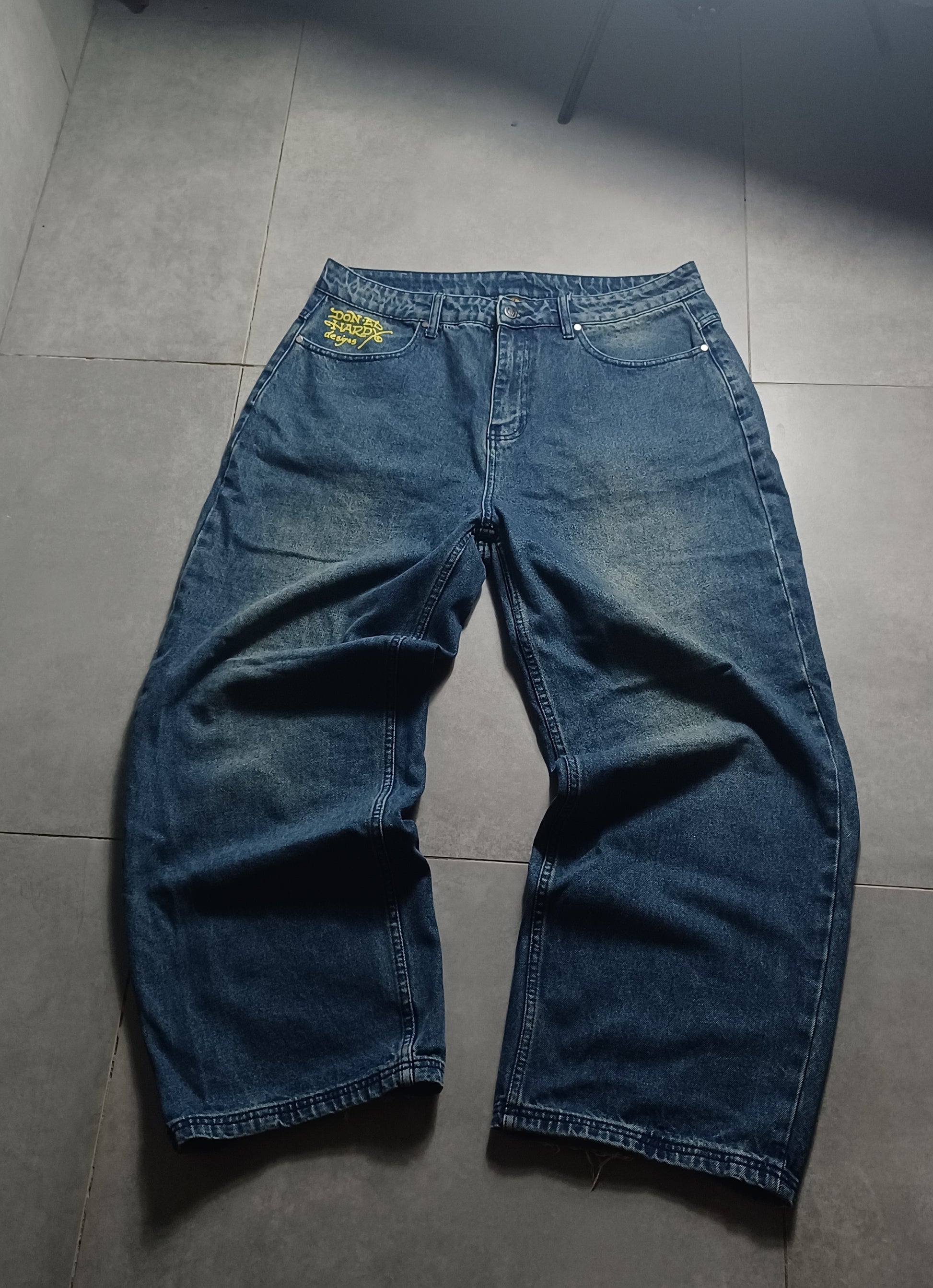 Niebieskie baggy jeansy Ed Hardy x Urban Outfitters