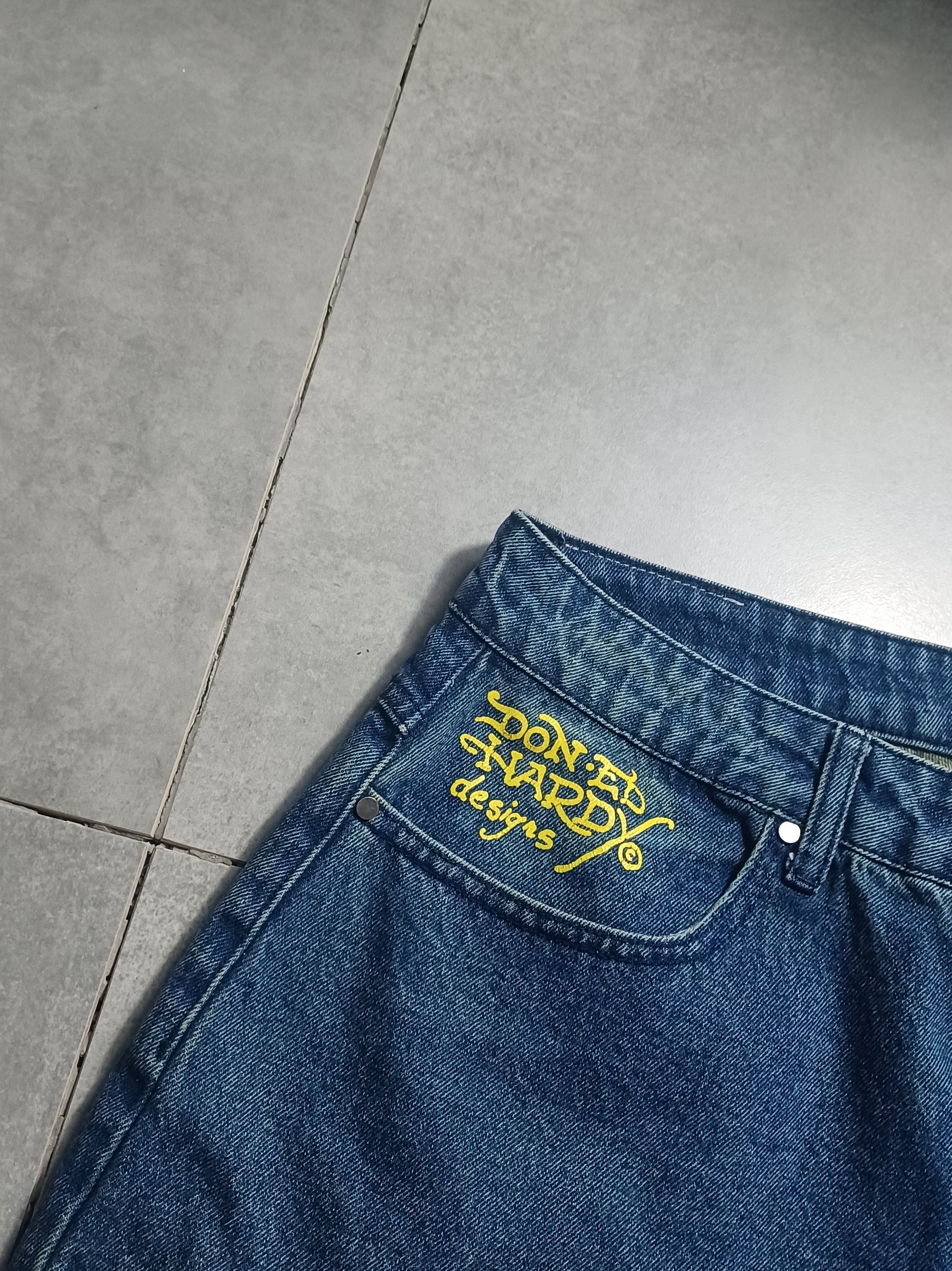 Niebieskie baggy jeansy Ed Hardy x Urban Outfitters
