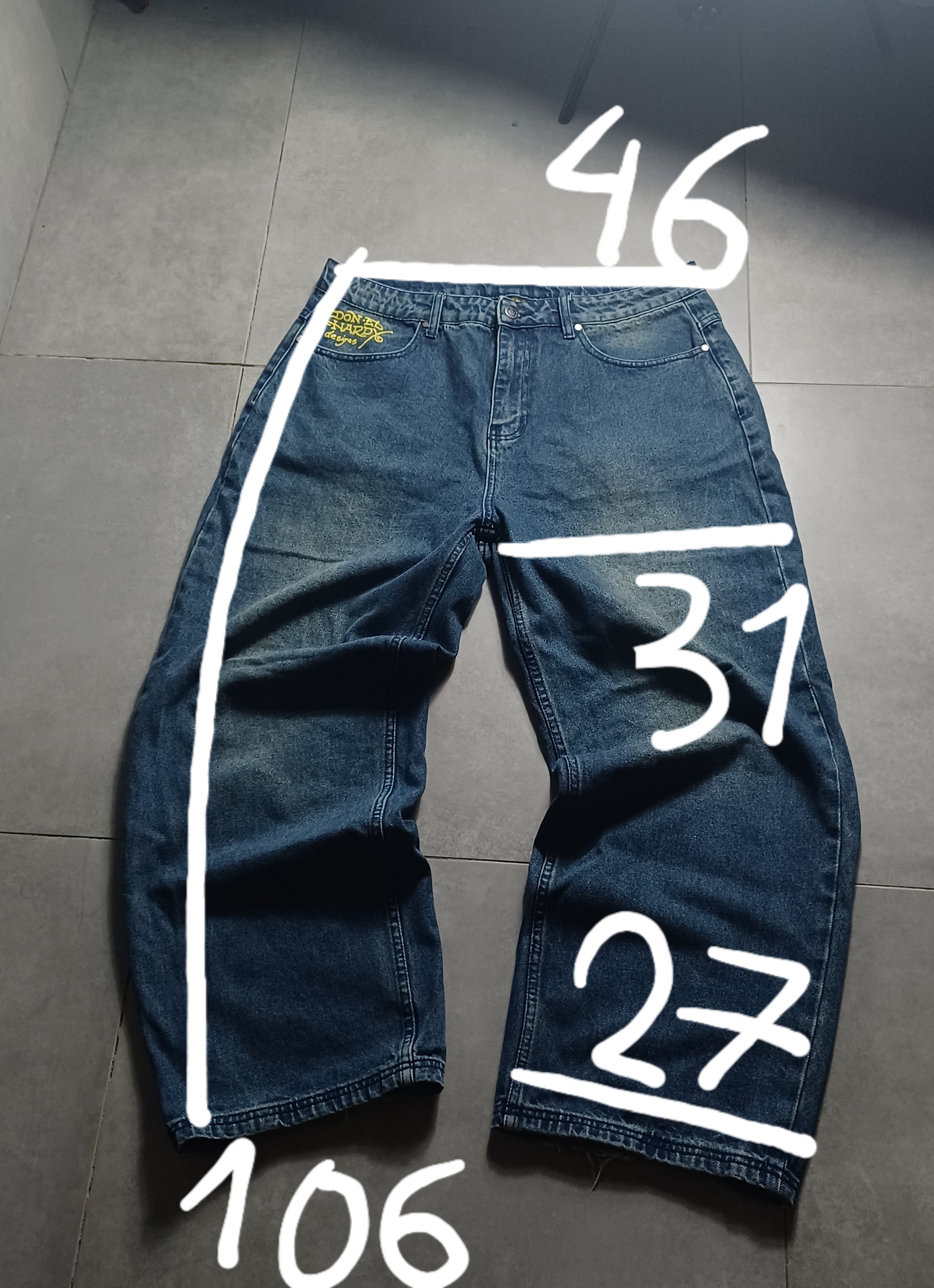 Niebieskie baggy jeansy Ed Hardy x Urban Outfitters