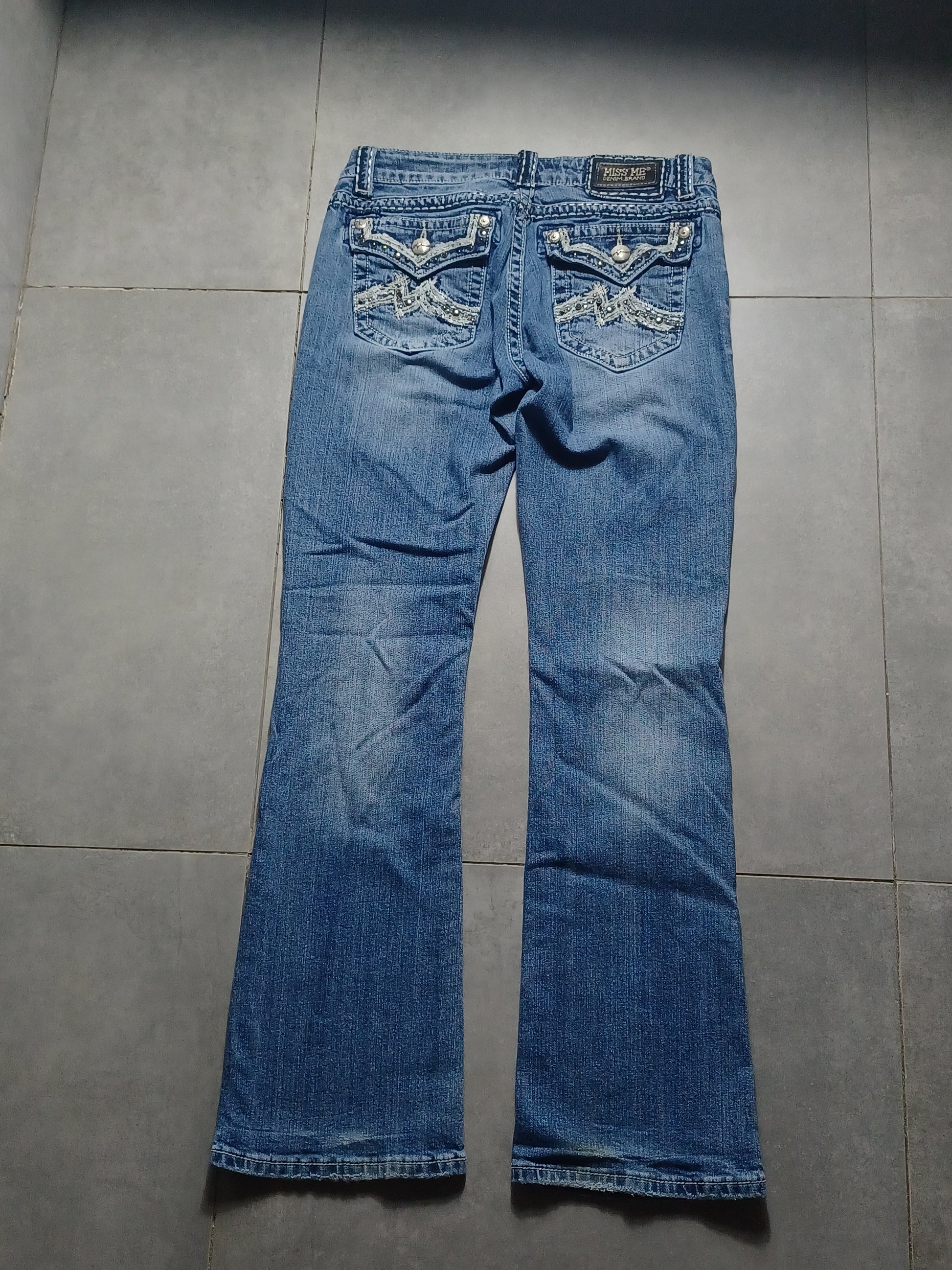 Niebieskie low rise Flared jeansy Miss Me