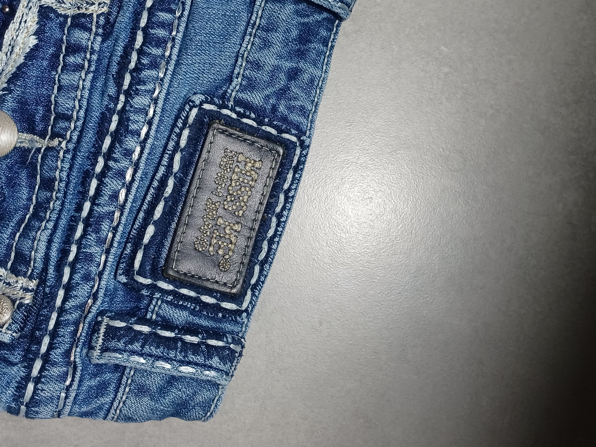 Niebieskie low rise Flared jeansy Miss Me