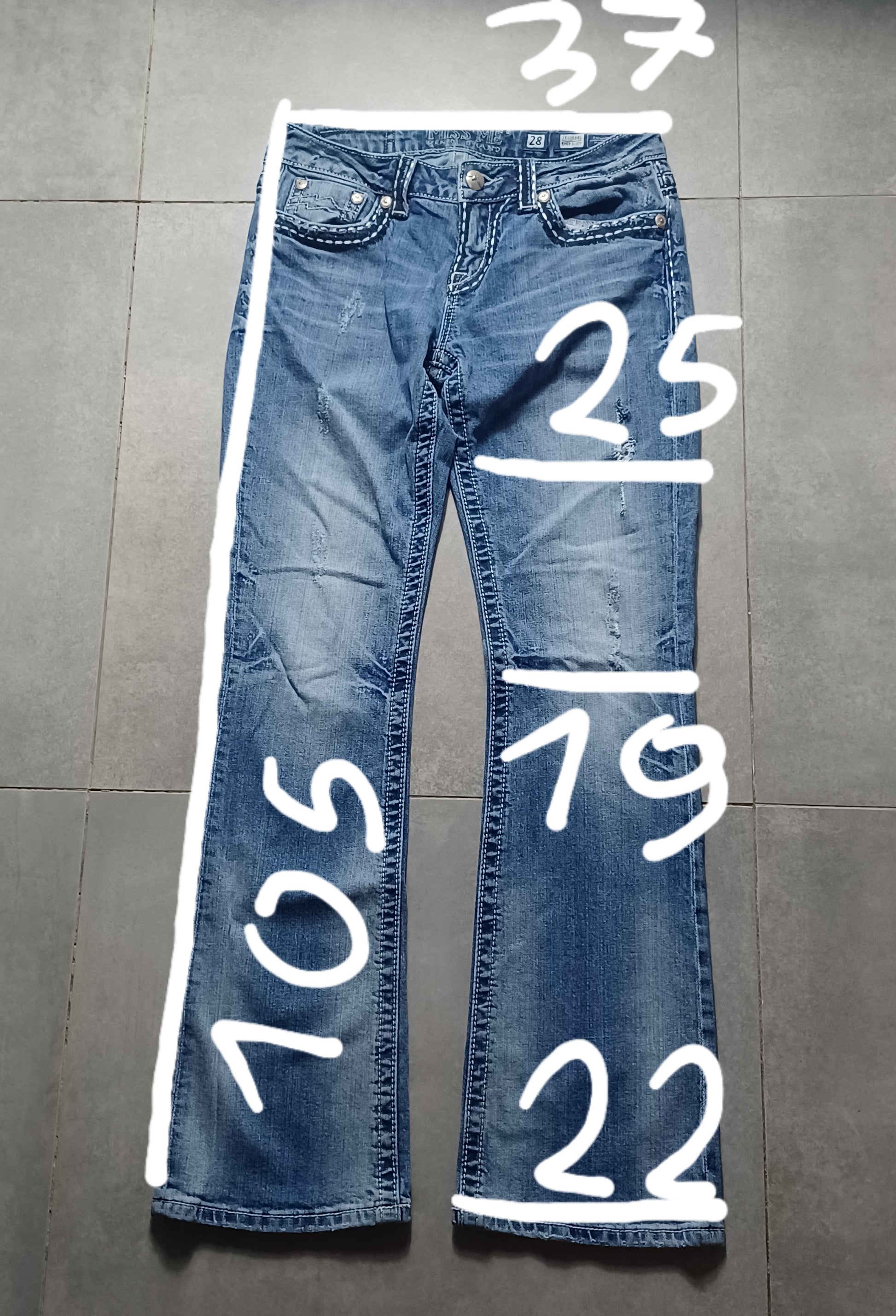 Niebieskie low rise Flared jeansy Miss Me
