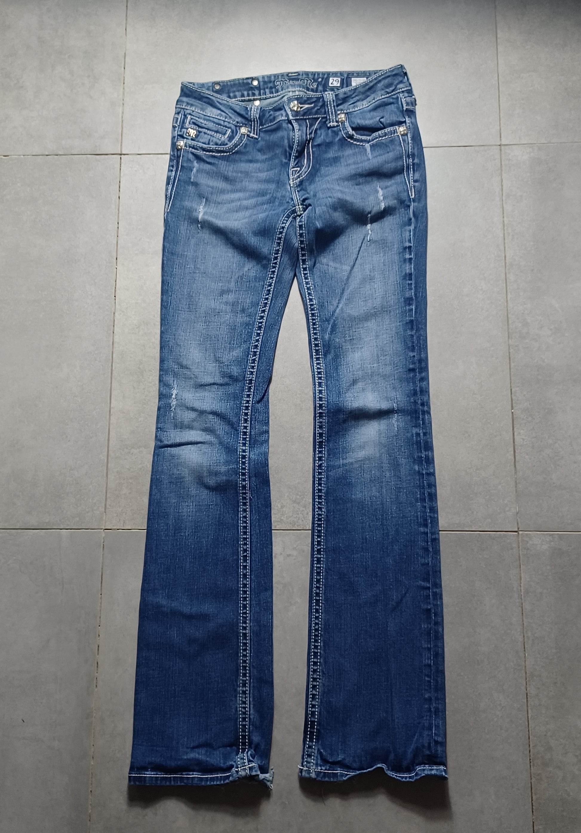Granatowe low rise Flared jeansy Miss Me