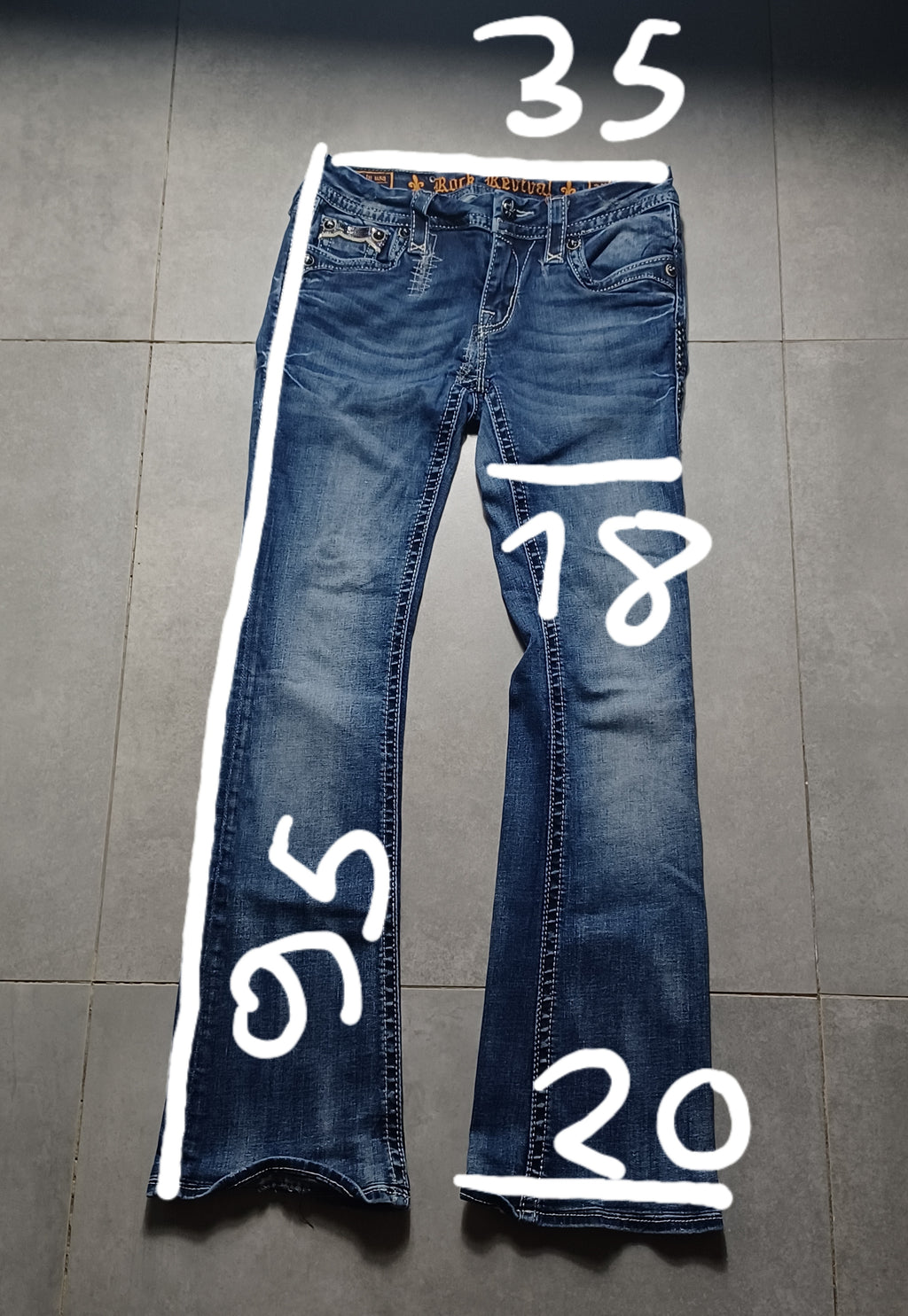 Granatowe low rise Flared jeansy Rock Revival