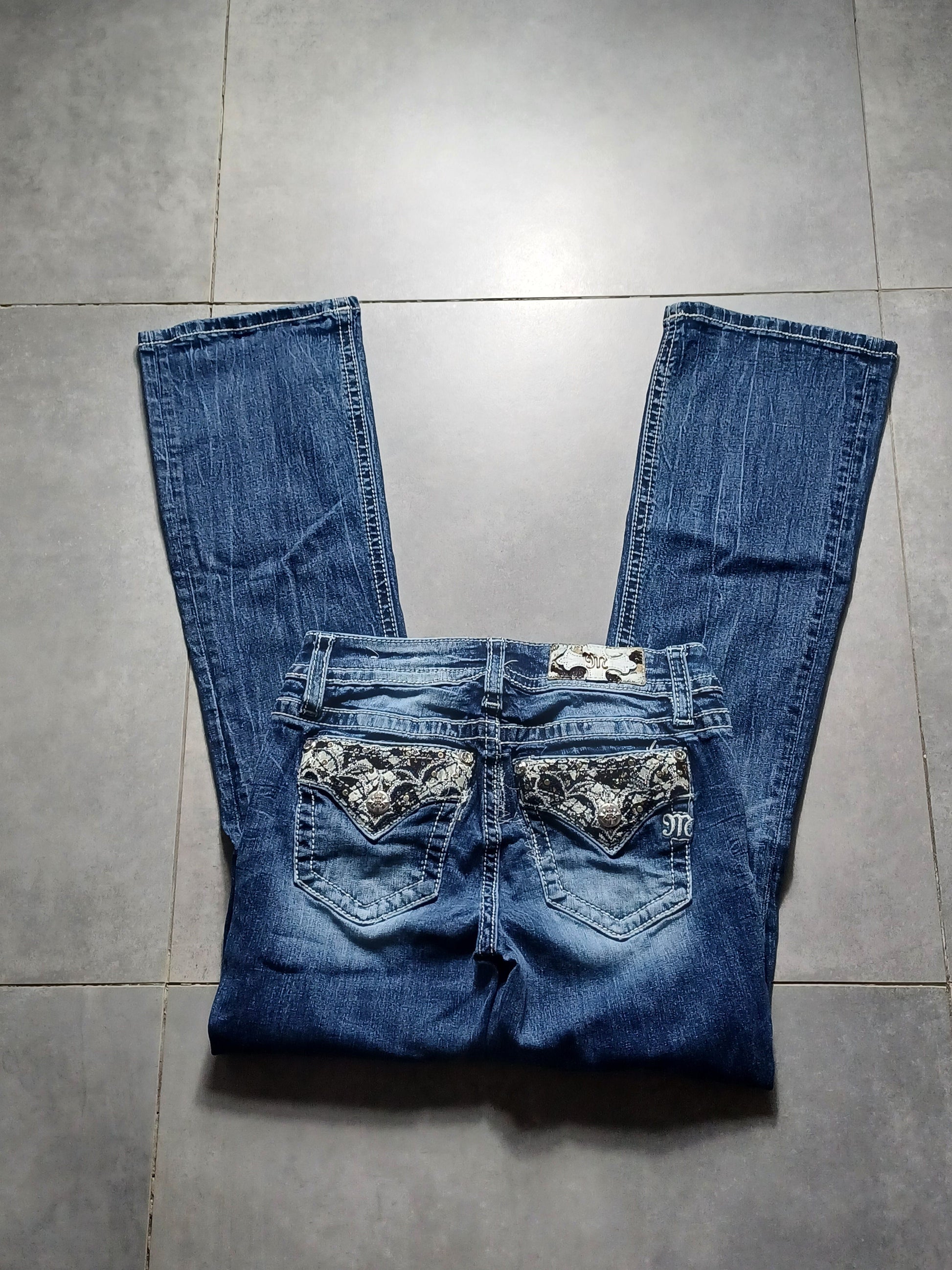 Granatowe low rise Flared Jeansy Miss Me