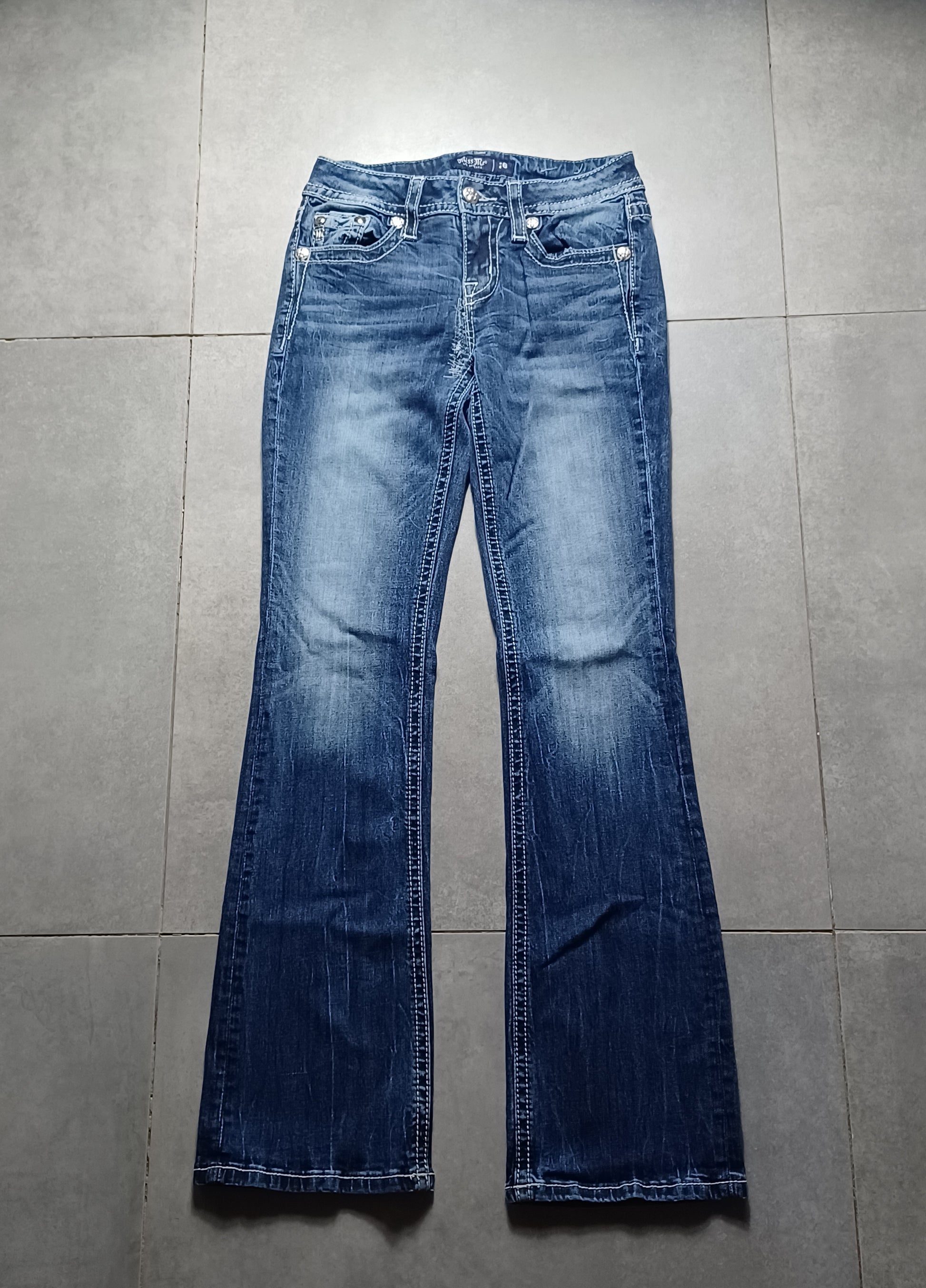 Granatowe low rise Flared Jeansy Miss Me