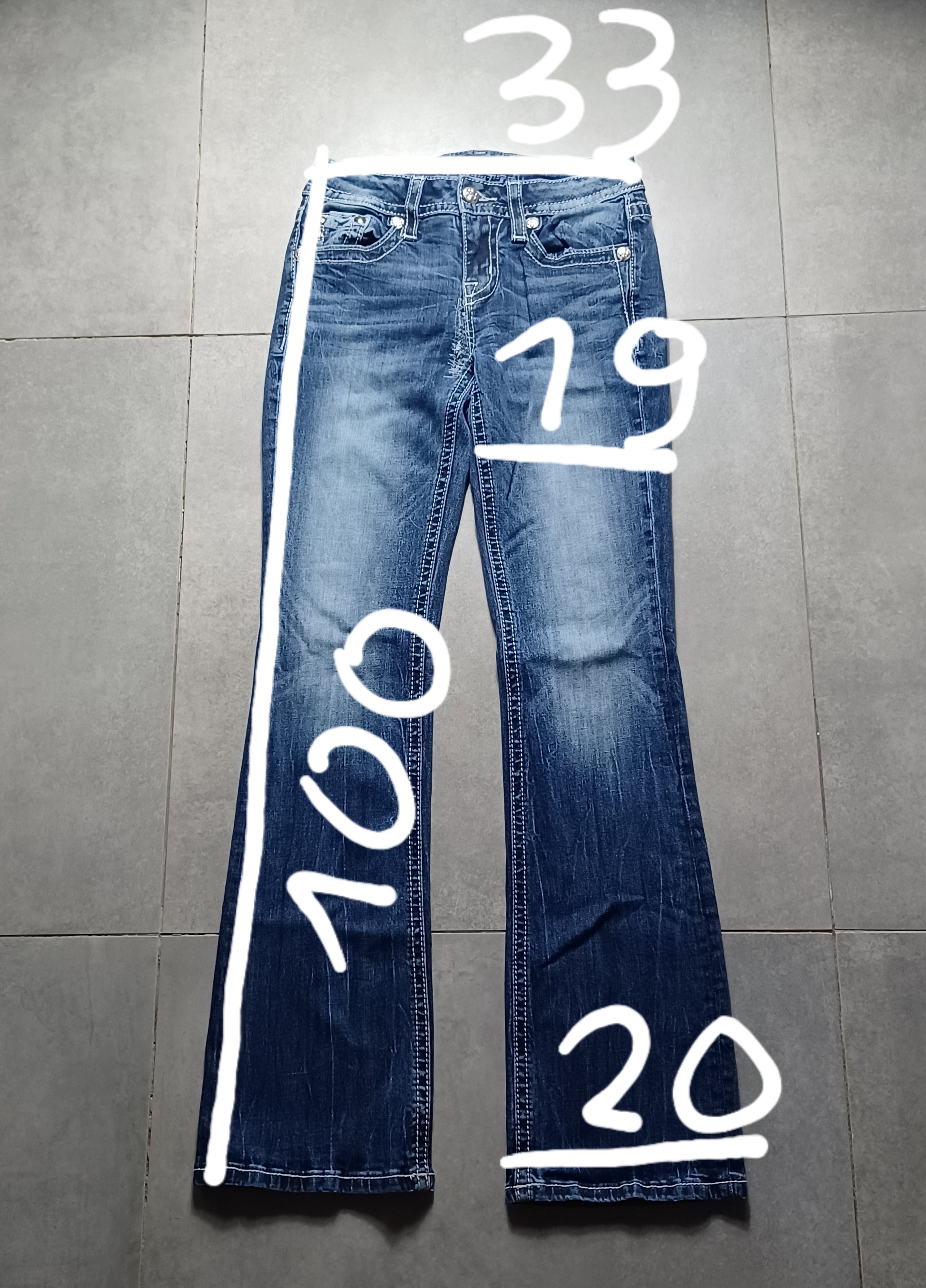 Granatowe low rise Flared Jeansy Miss Me