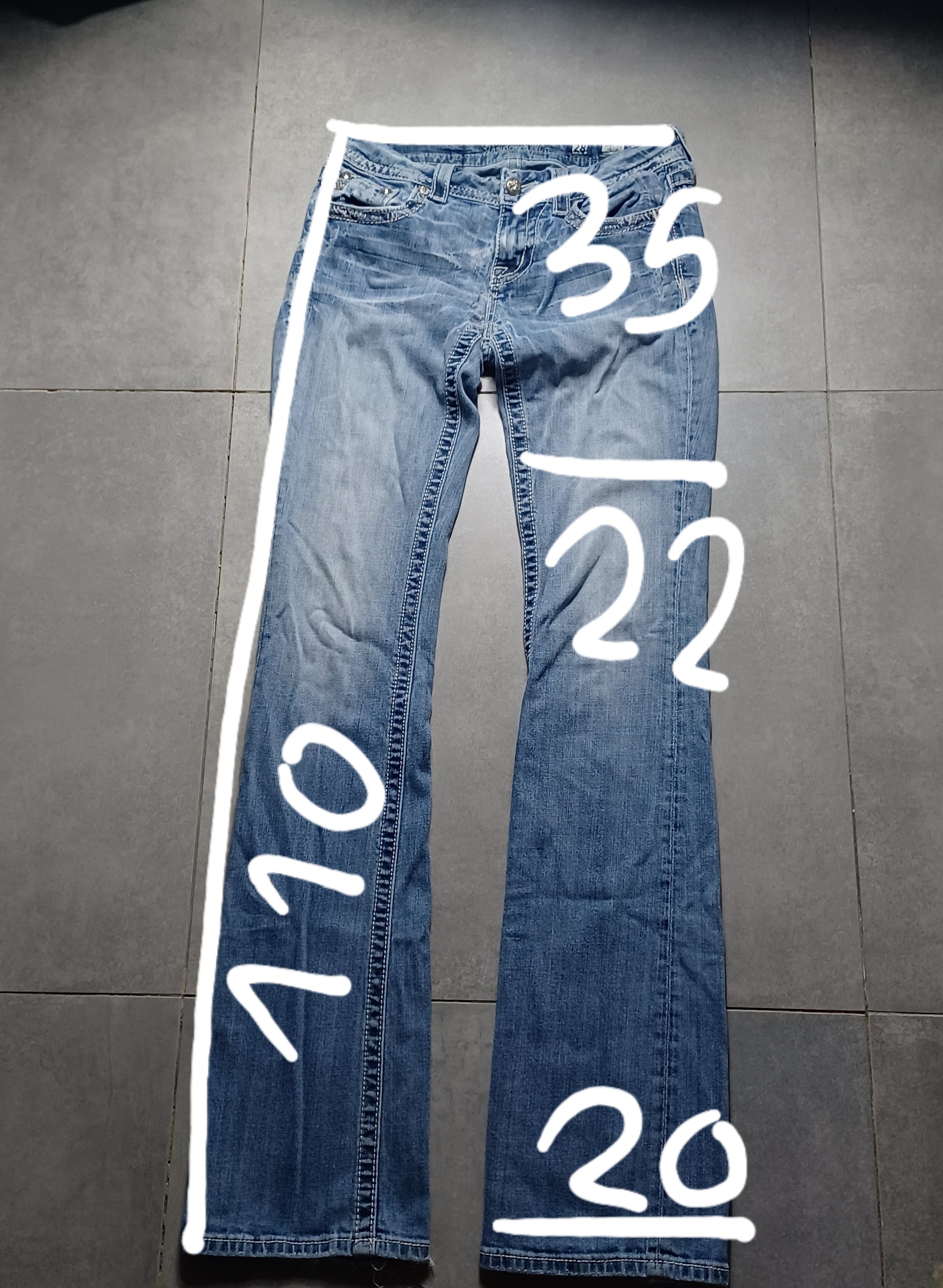 Niebieskie low rise Flared jeansy Miss Me